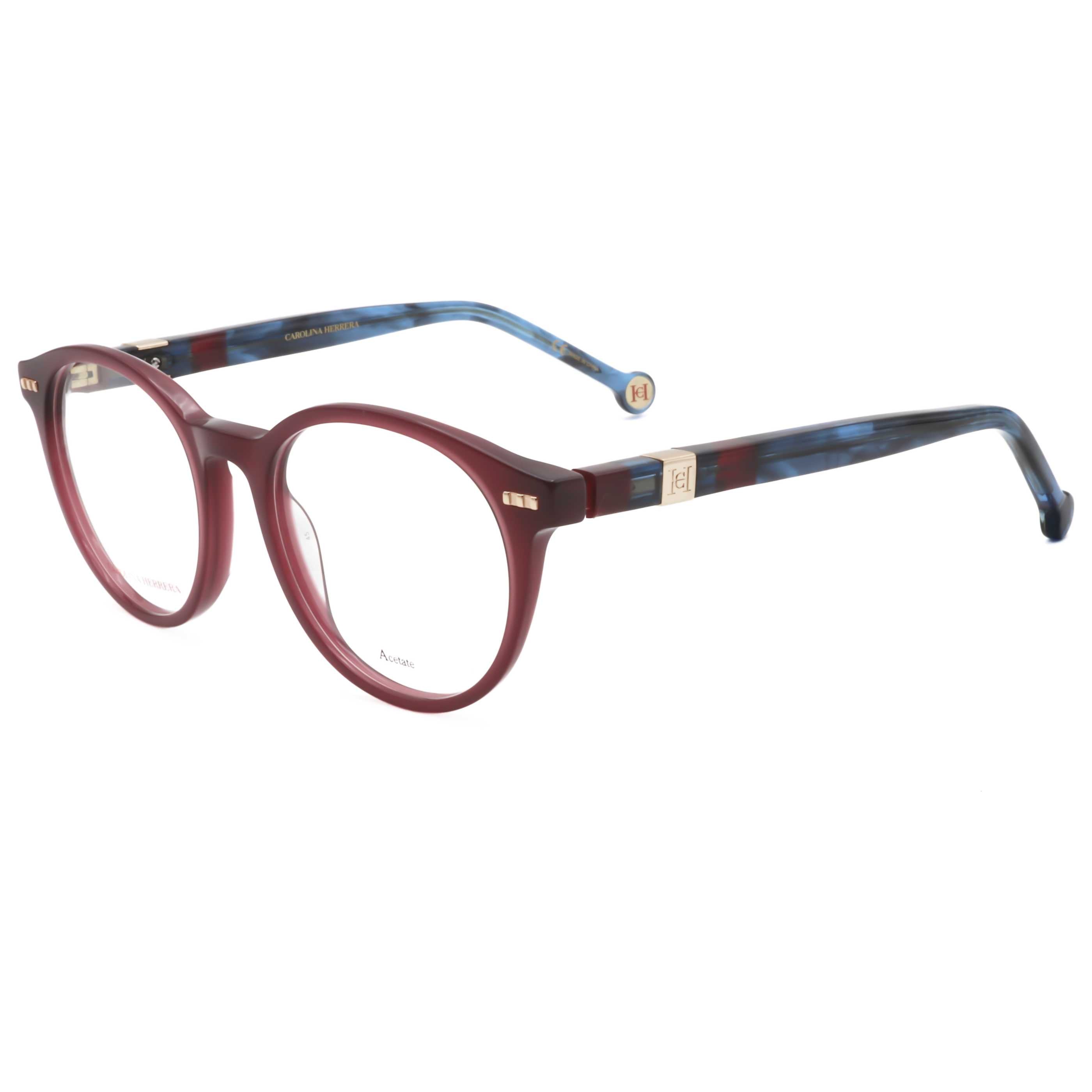 משקפי ראייה Carolina Herrera דגם Ch0049 לנשים 50 מ״מ בצבע בורדו כחול