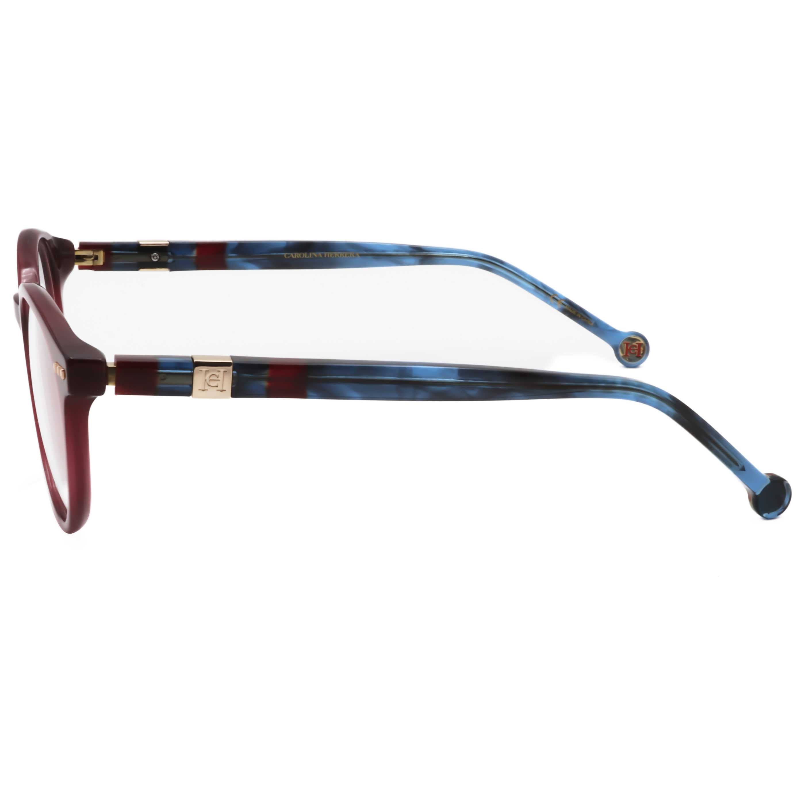 משקפי ראייה Carolina Herrera דגם Ch0049 לנשים 50 מ״מ בצבע בורדו כחול