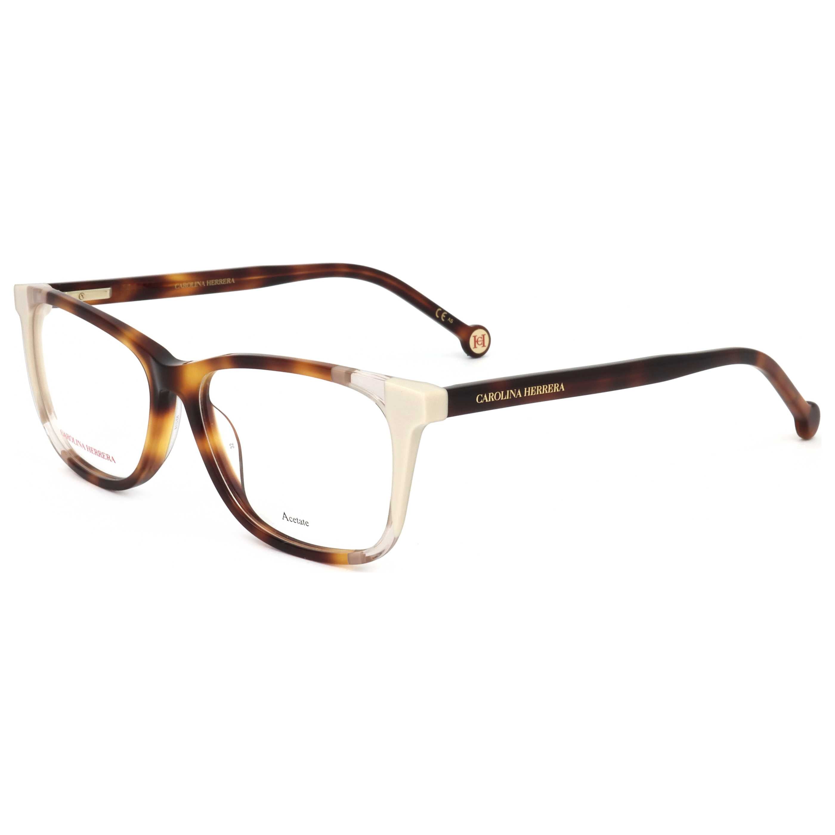 משקפי ראייה Carolina Herrera דגם Ch0066 לנשים 53 מ״מ בצבע הוואנה Ivory