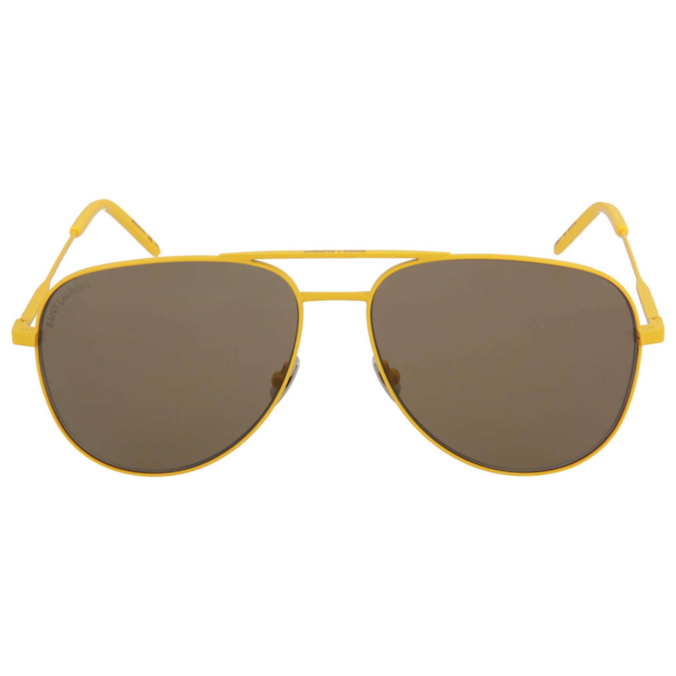 משקפי שמש Saint Laurent דגם Classic11 יוניסקס 59 מ״מ בצבע צהוב