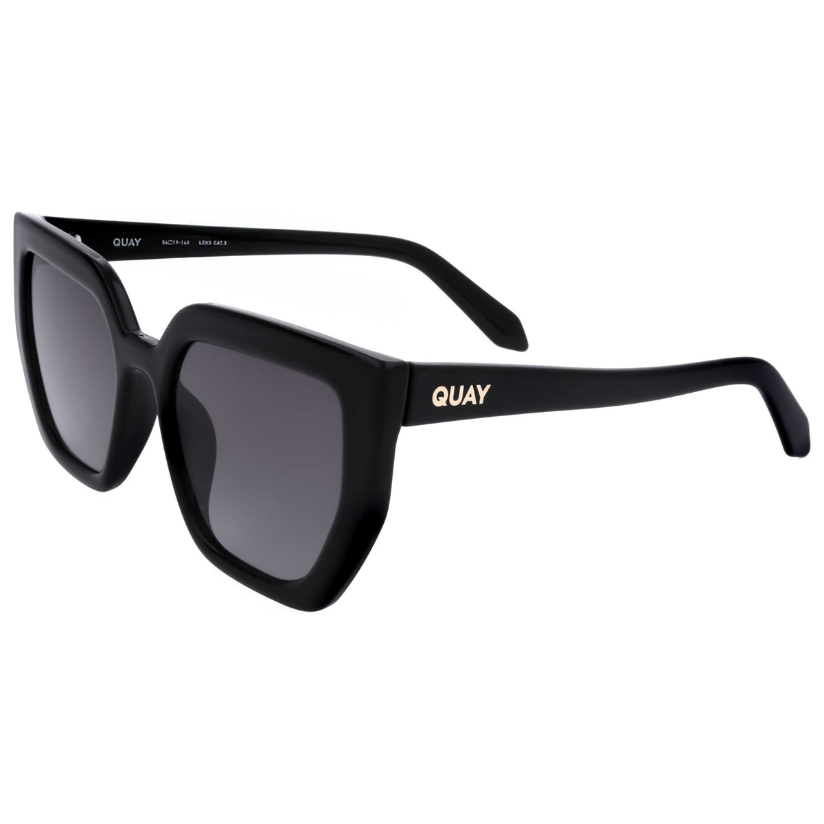 משקפי שמש Quay לנשים 45 מ״מ בצבע שחור