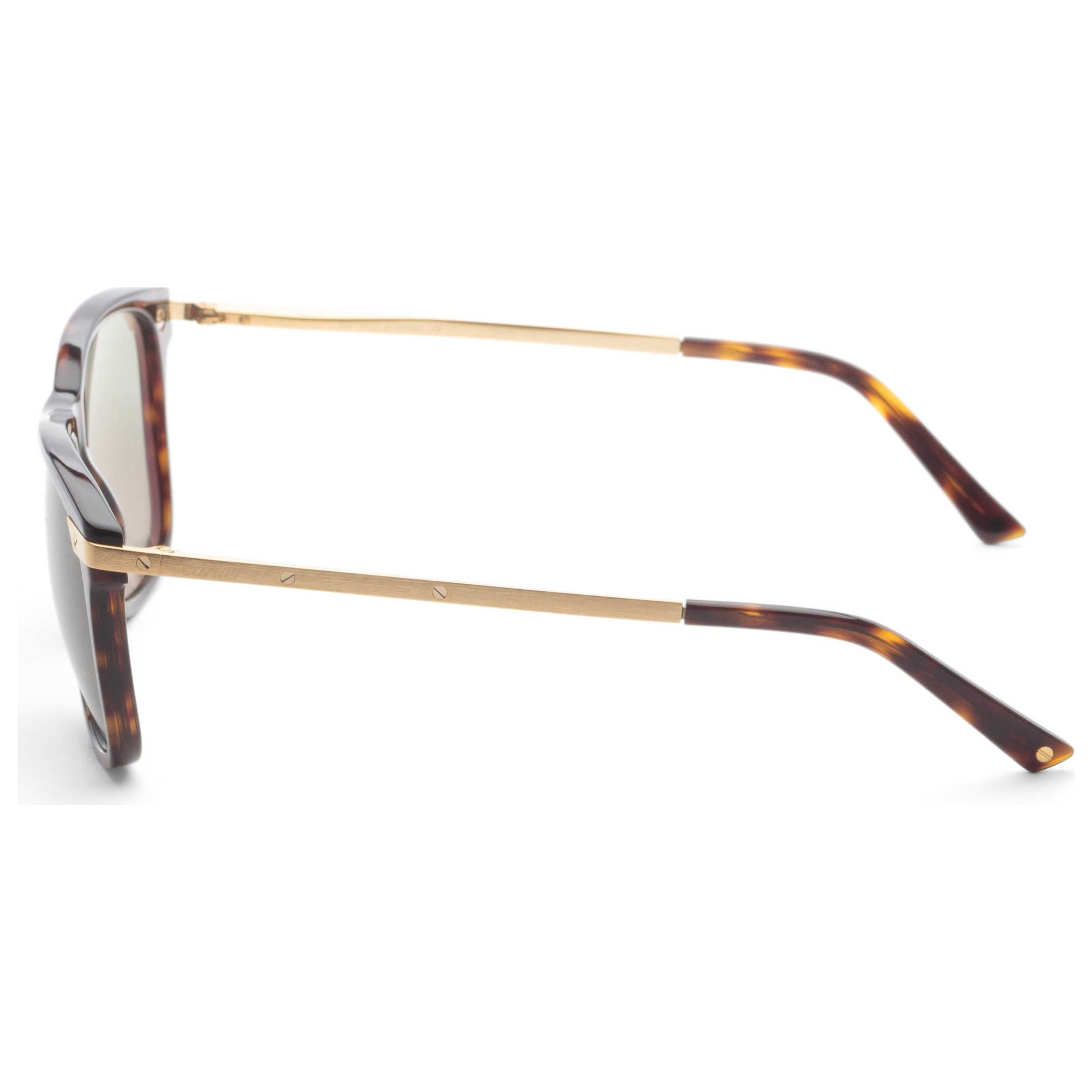 משקפי שמש Cartier דגם Ct0104S יוניסקס 57 מ״מ בצבע הוואנה זהב