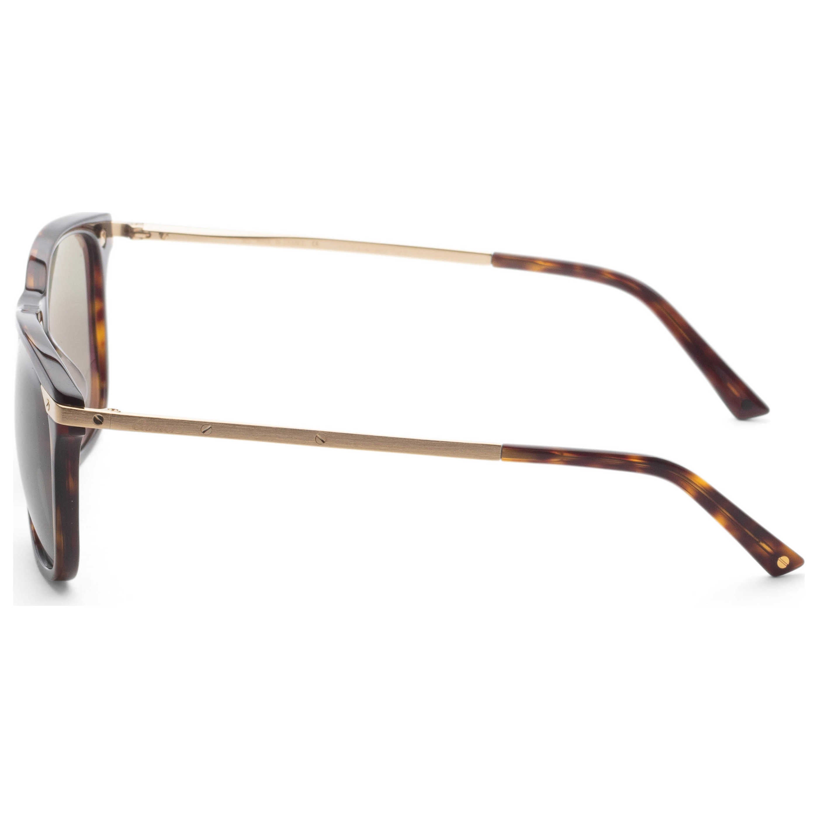 משקפי שמש Cartier דגם Ct0104Sa יוניסקס 59 מ״מ בצבע הוואנה זהב