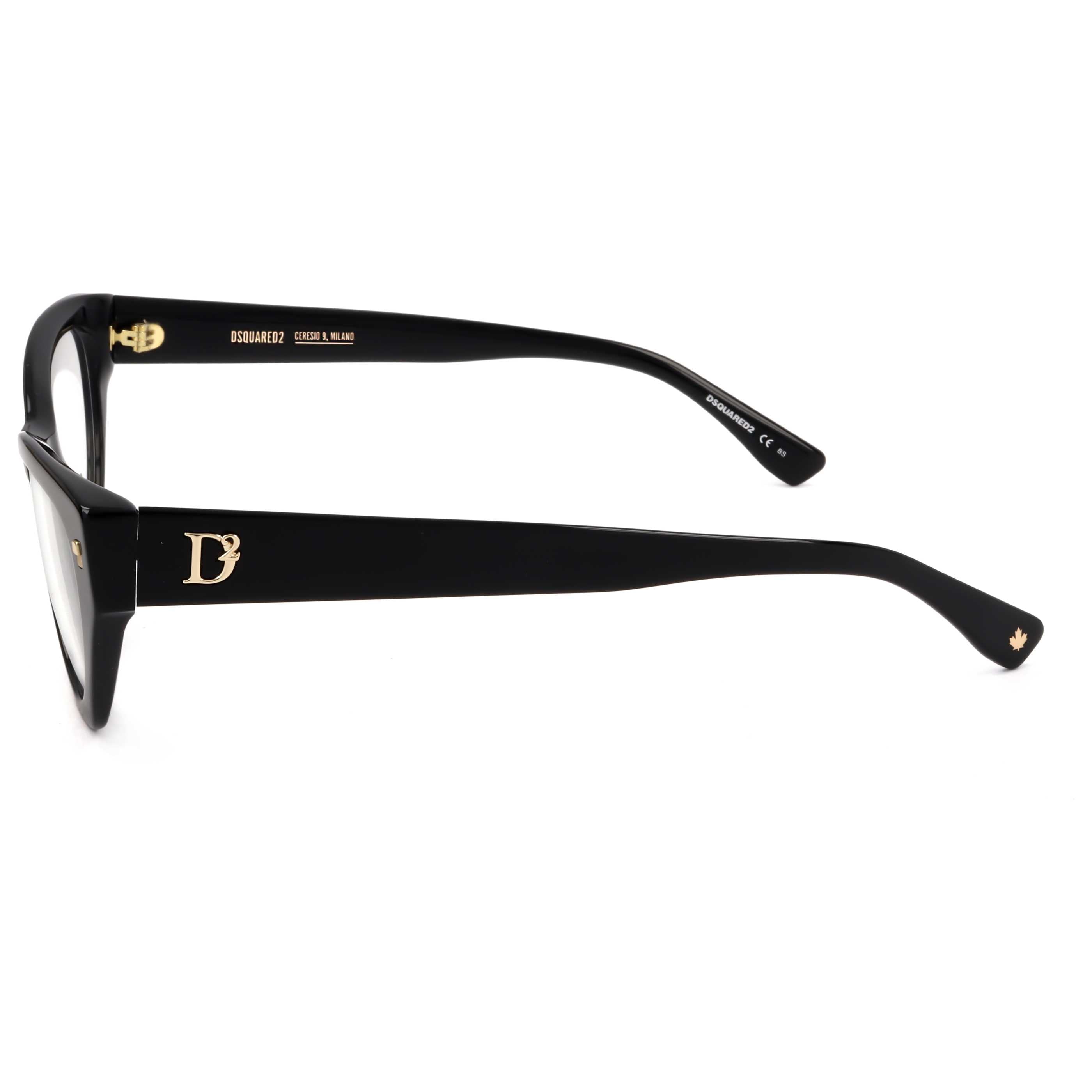 משקפי ראייה Dsquared2 דגם D20043 לנשים 54 מ״מ בצבע שחור זהב