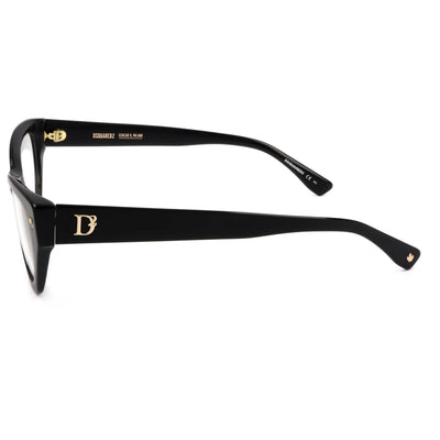 משקפי ראייה Dsquared2 דגם D20043 לנשים 54 מ״מ בצבע שחור זהב