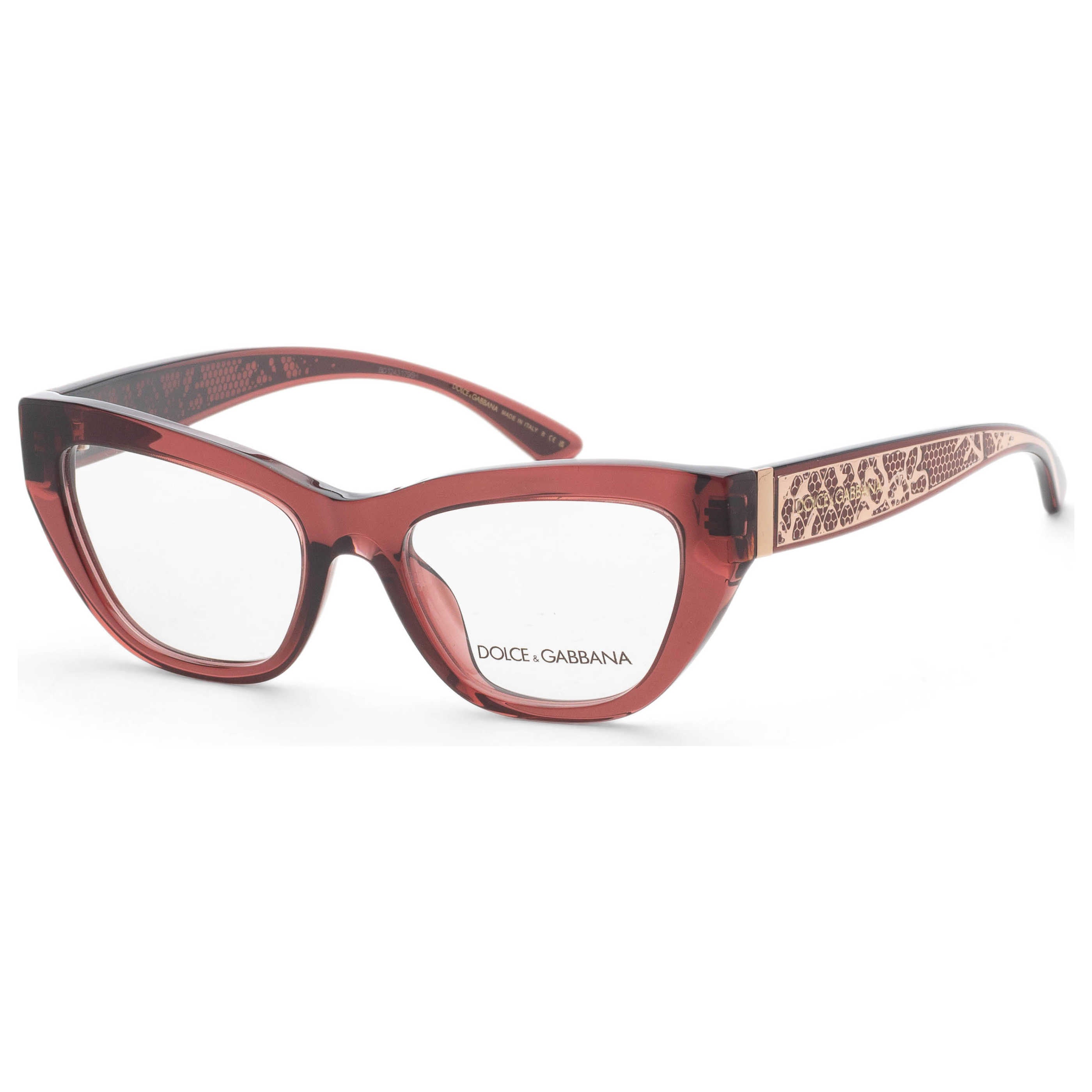 משקפי ראייה Dolce & Gabbana דגם Dg3412 לנשים 51 מ״מ בצבע שקוף בורדו