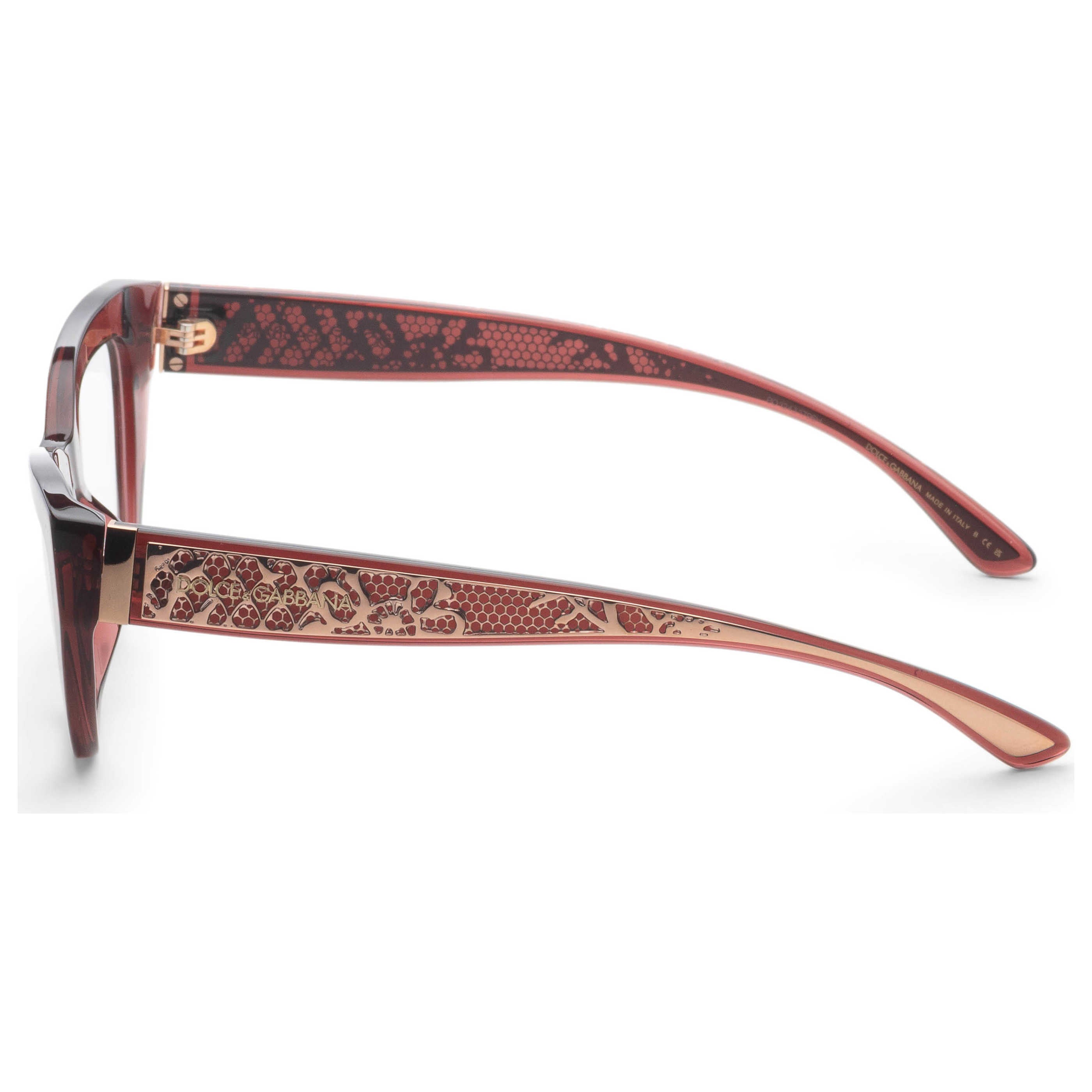 משקפי ראייה Dolce & Gabbana דגם Dg3412 לנשים 51 מ״מ בצבע שקוף בורדו