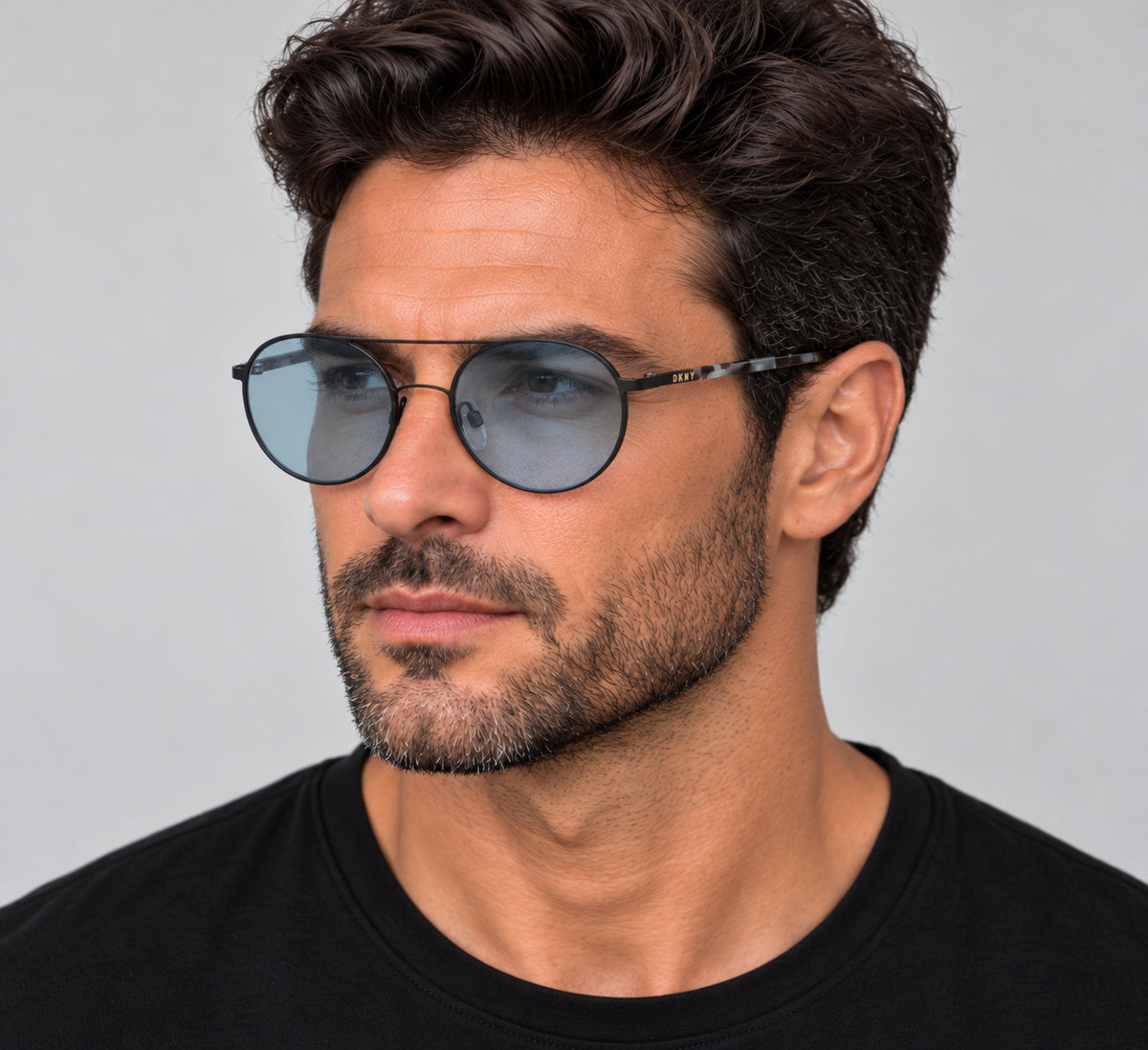 DKNY Men's 59mm Black and Grey Tortoise Sunglasses DK300S-400