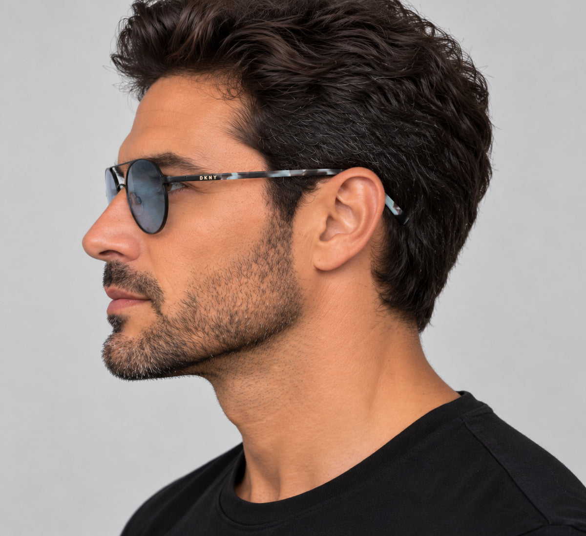 DKNY Men's 59mm Black and Grey Tortoise Sunglasses DK300S-400