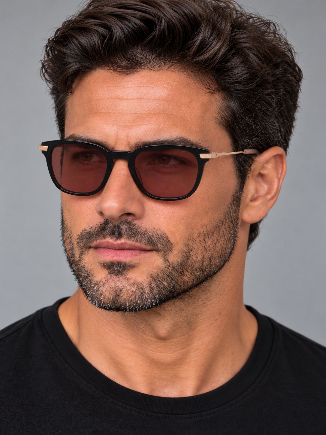 Dita Lancier Men's 51 mm Black White Gold Polarized Sunglasses DLS412-A-01