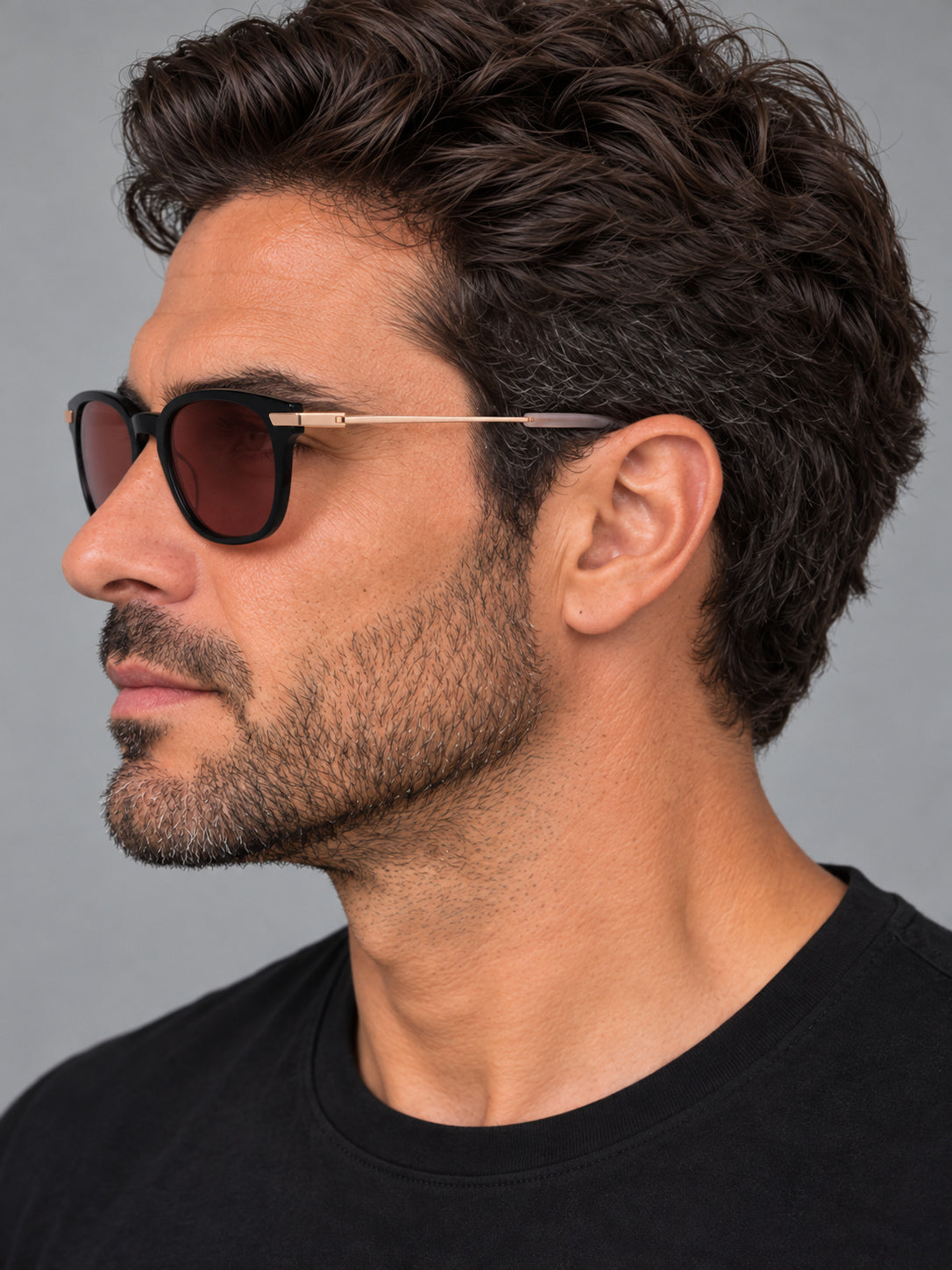 Dita Lancier Men's 51 mm Black White Gold Polarized Sunglasses DLS412-A-01