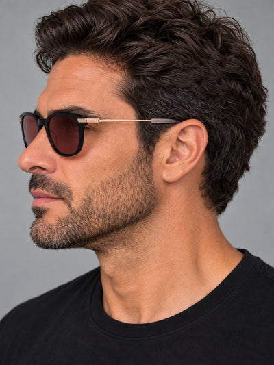 Dita Lancier Men's 51 mm Black White Gold Polarized Sunglasses DLS412-A-01