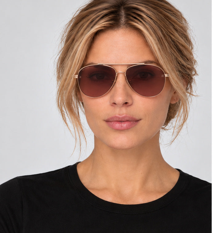 Dita Lancier Unisex 61 mm Sunglasses Gold Sand Copperhead Polarized DLS418-A-01