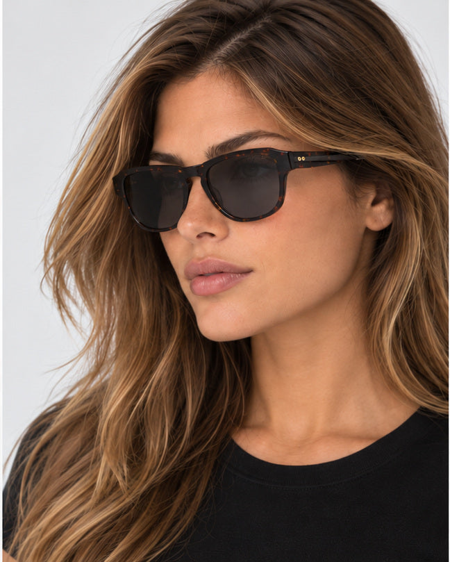 Dita Lancier Unisex 55 mm Tortoise Black Gunmetal Polarized Sunglasses DLS706-A-03
