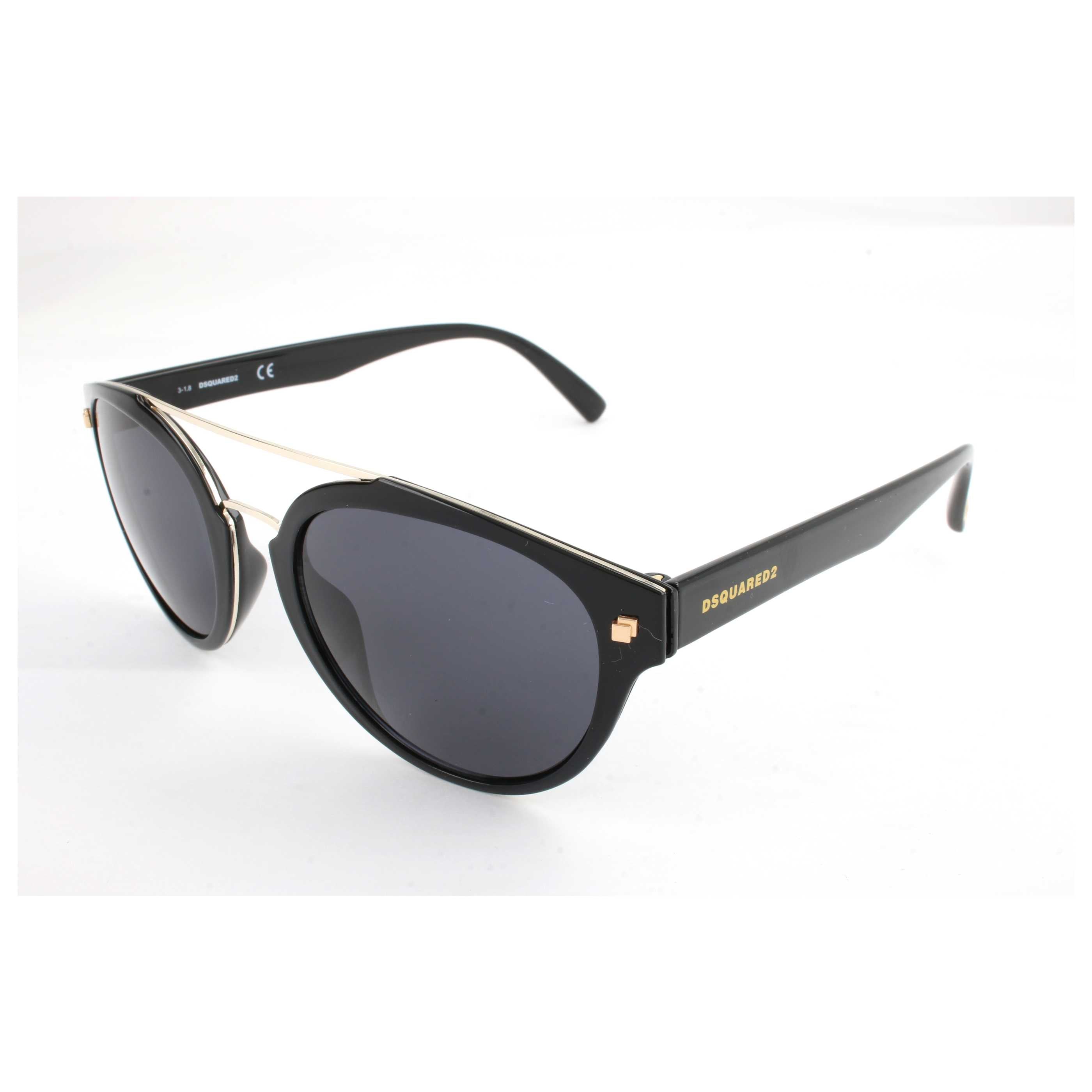 משקפי שמש Dsquared2 דגם Dq0255 יוניסקס 52 מ״מ בצבע מבריק שחור