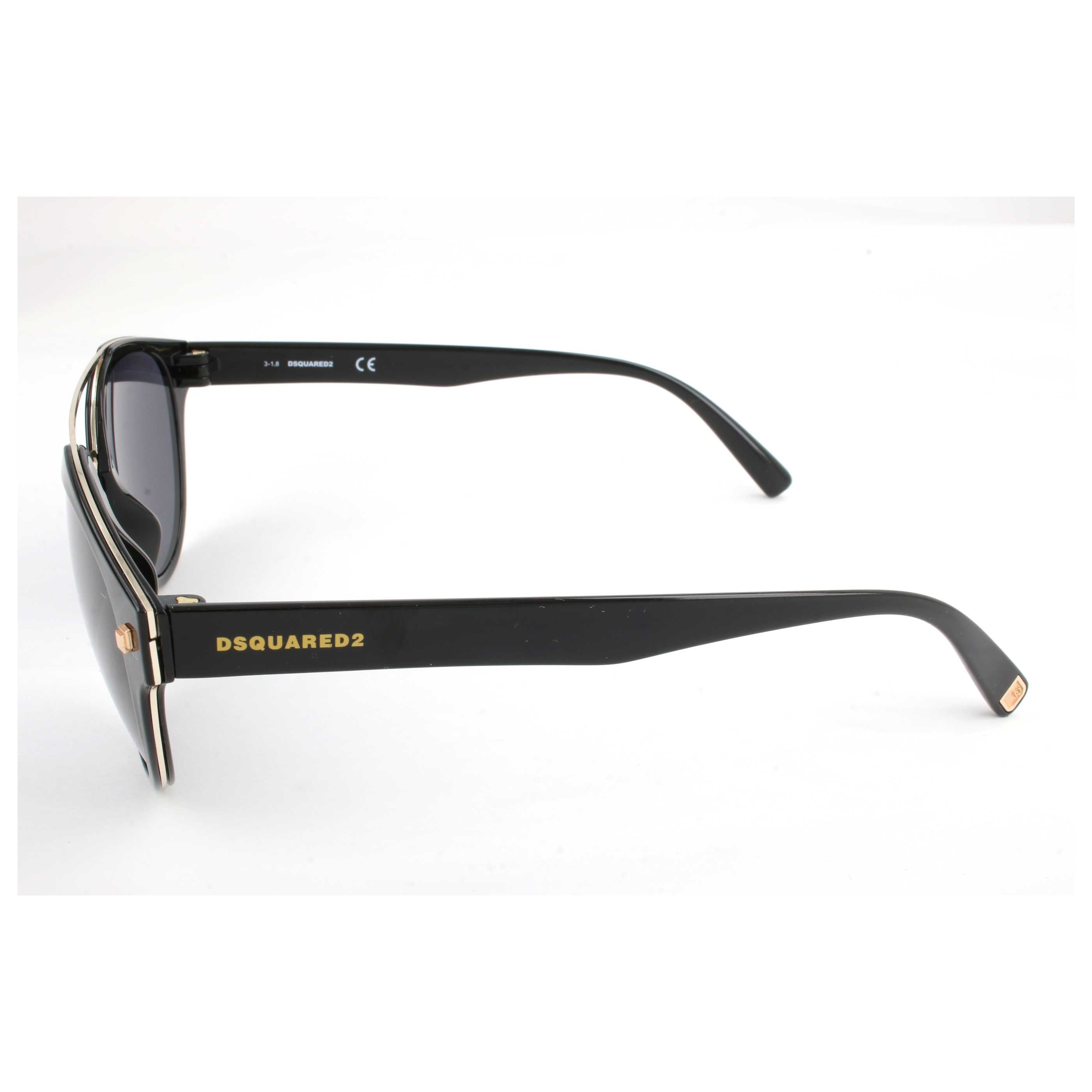 משקפי שמש Dsquared2 דגם Dq0255 יוניסקס 52 מ״מ בצבע מבריק שחור