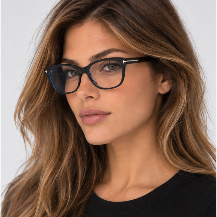 משקפי ראייה Tom Ford לנשים 54 מ״מ בצבע מבריק שחור