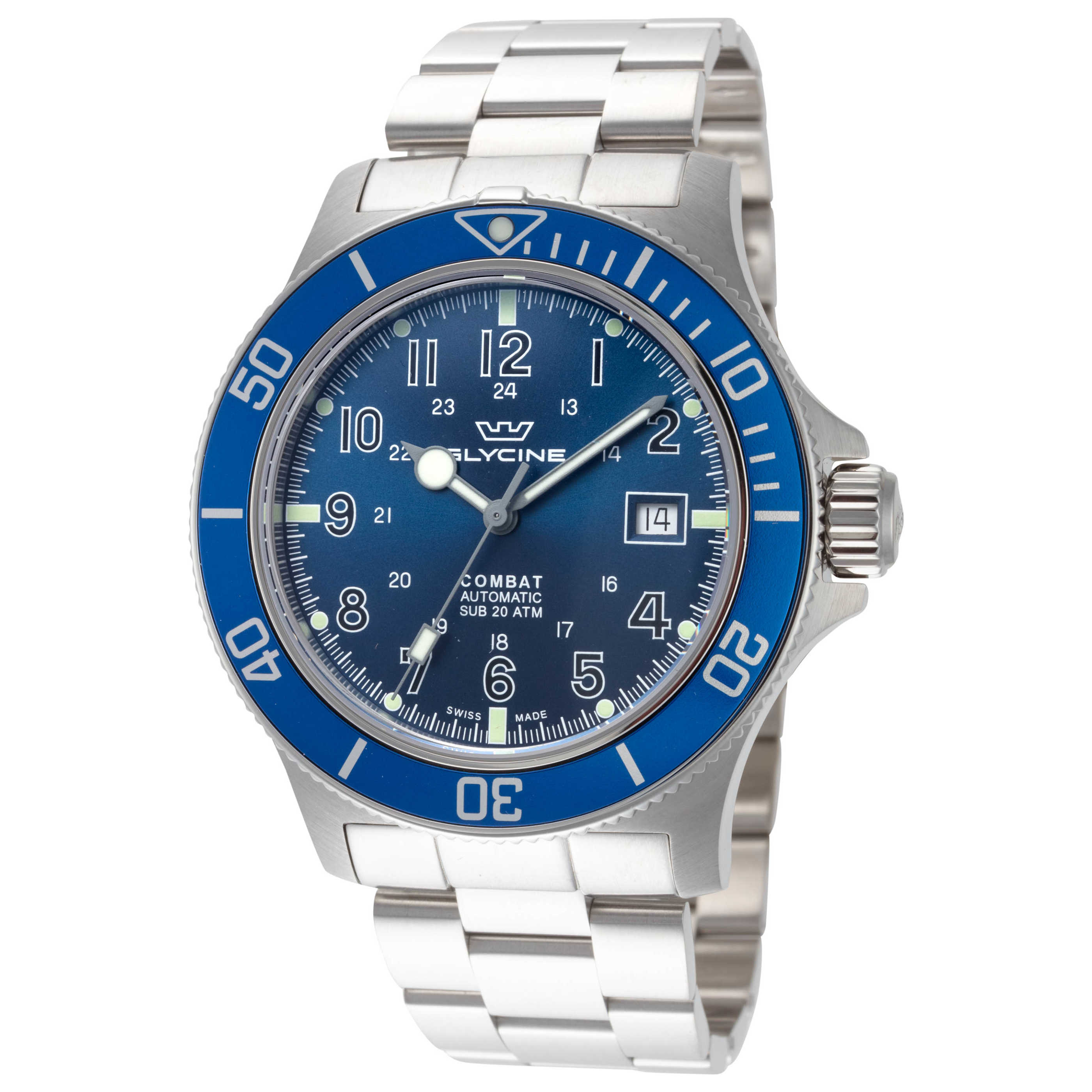 שעון Glycine דגם Combat Sub 42 לגברים 42 מ״מ זמן עולמי אוטומטי