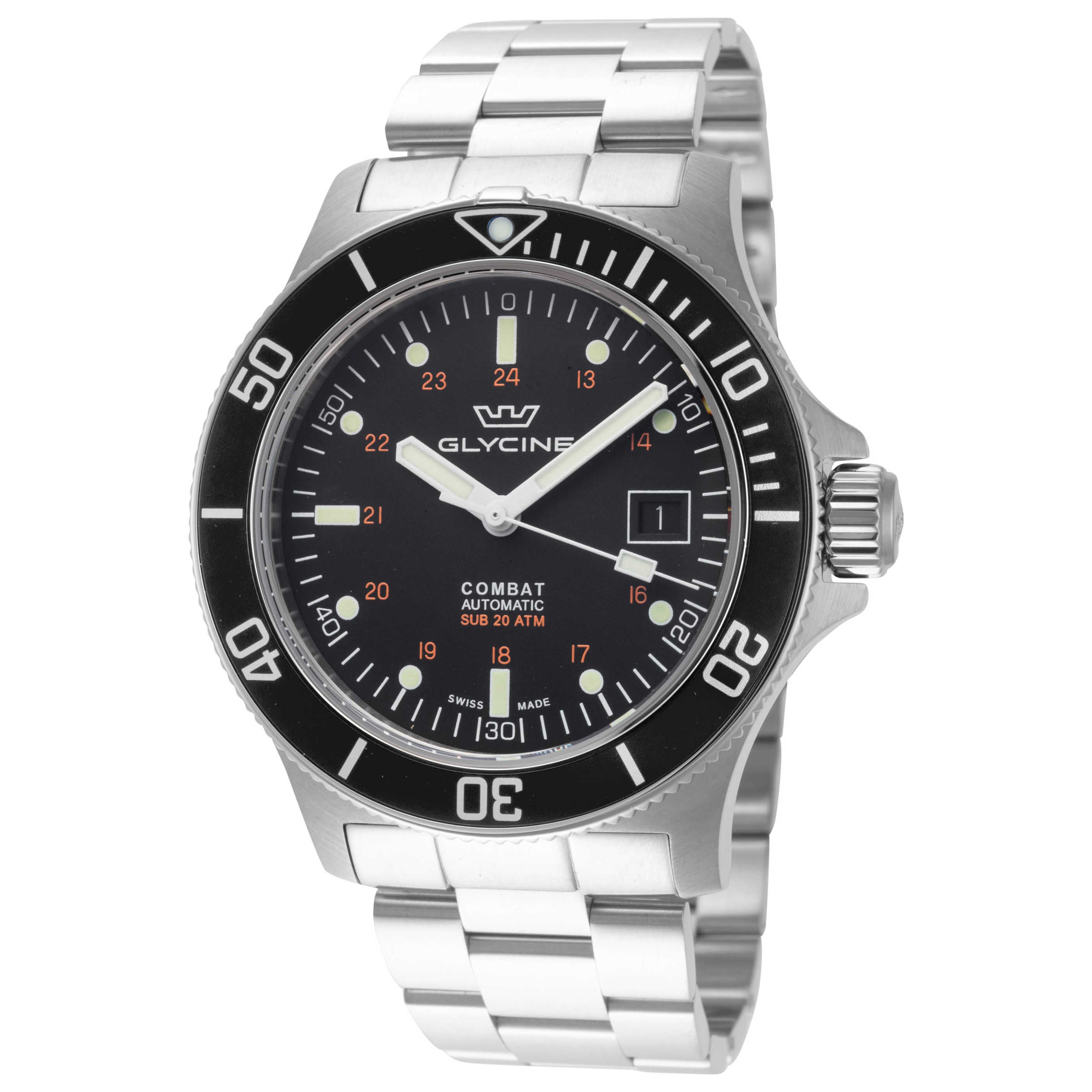 שעון לגבר Combat Sub של Glycine, אוטומטי, 42 מ״מ