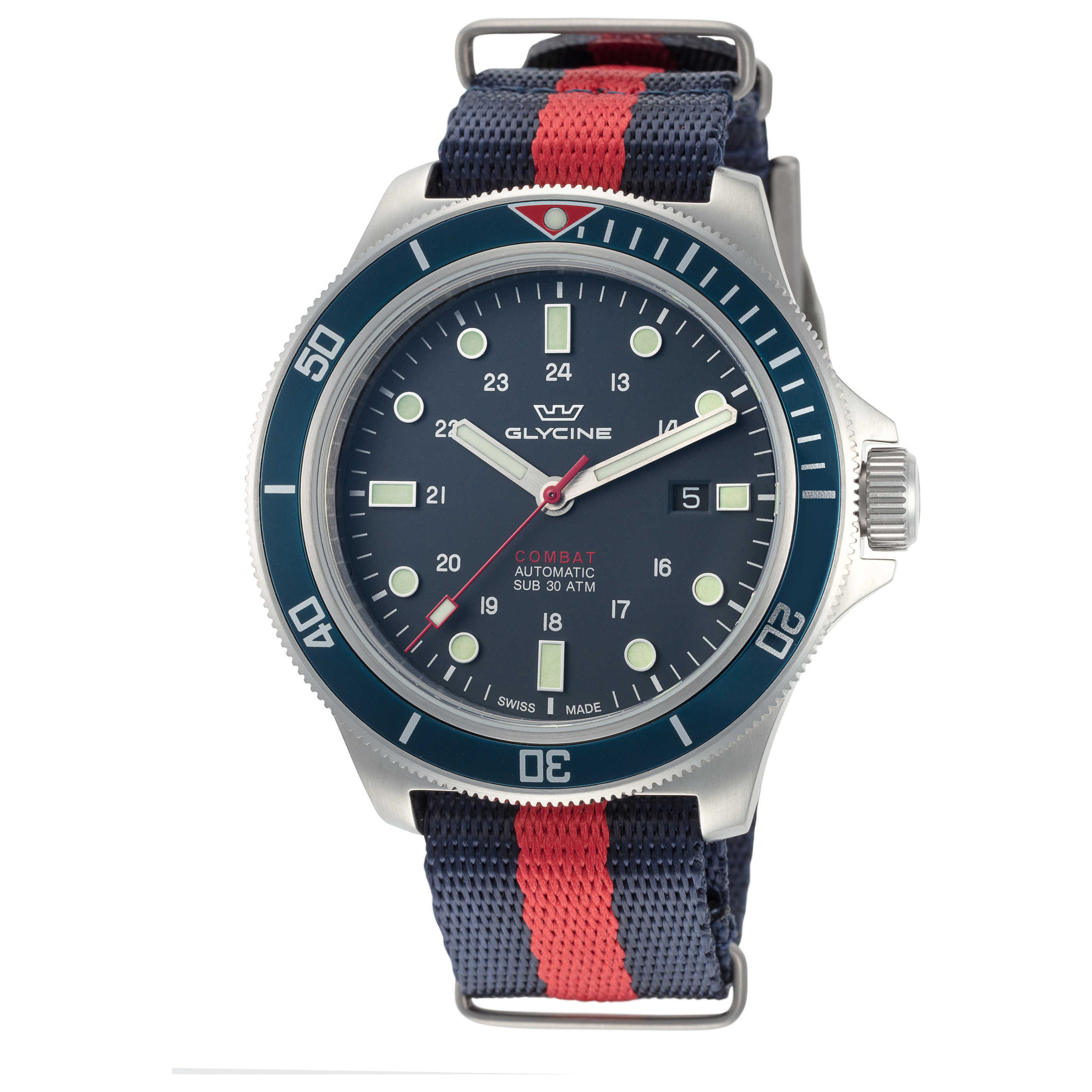 שעון לגבר Combat Sub של Glycine, אוטומטי, 46 מ״מ
