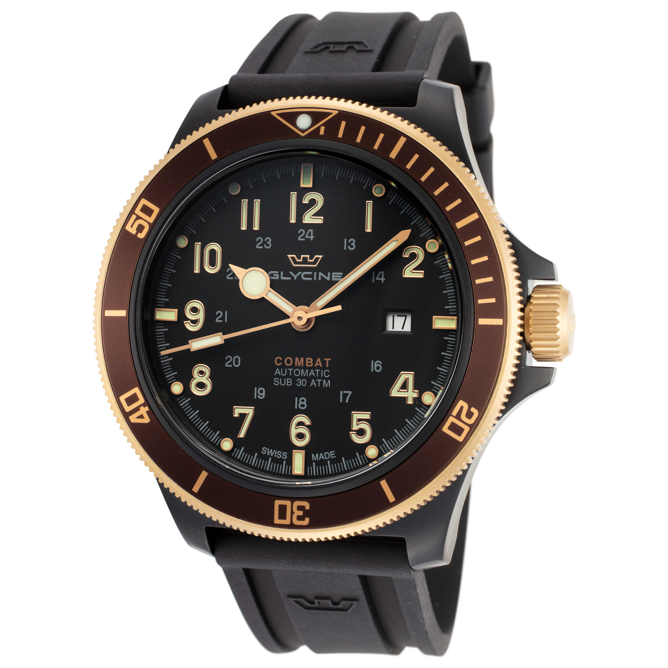 שעון לגבר Combat Sub 46 של Glycine, אוטומטי, 46 מ״מ