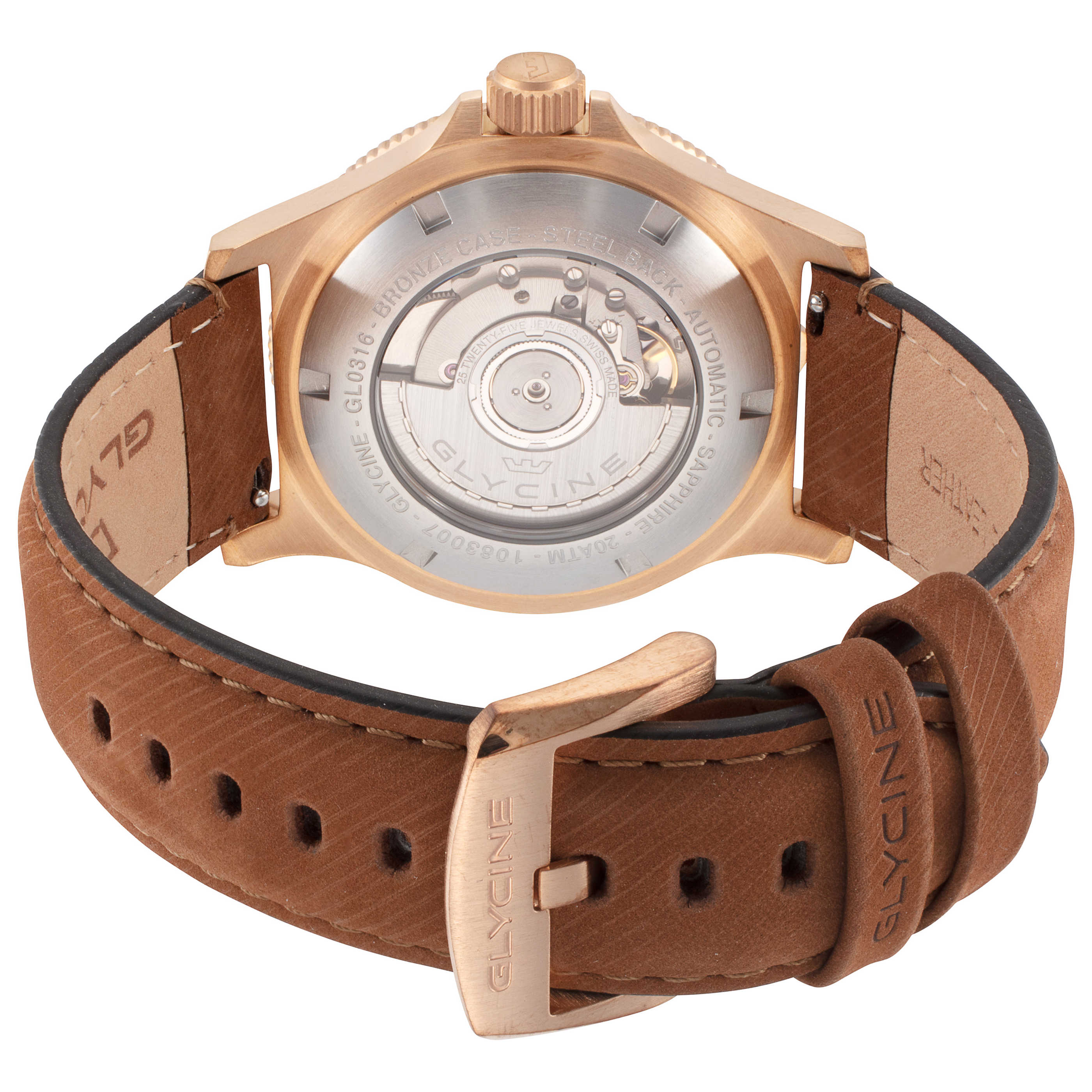 שעון לגבר Combat Sub Sport Bronze של Glycine, אוטומטי, 42 מ״מ