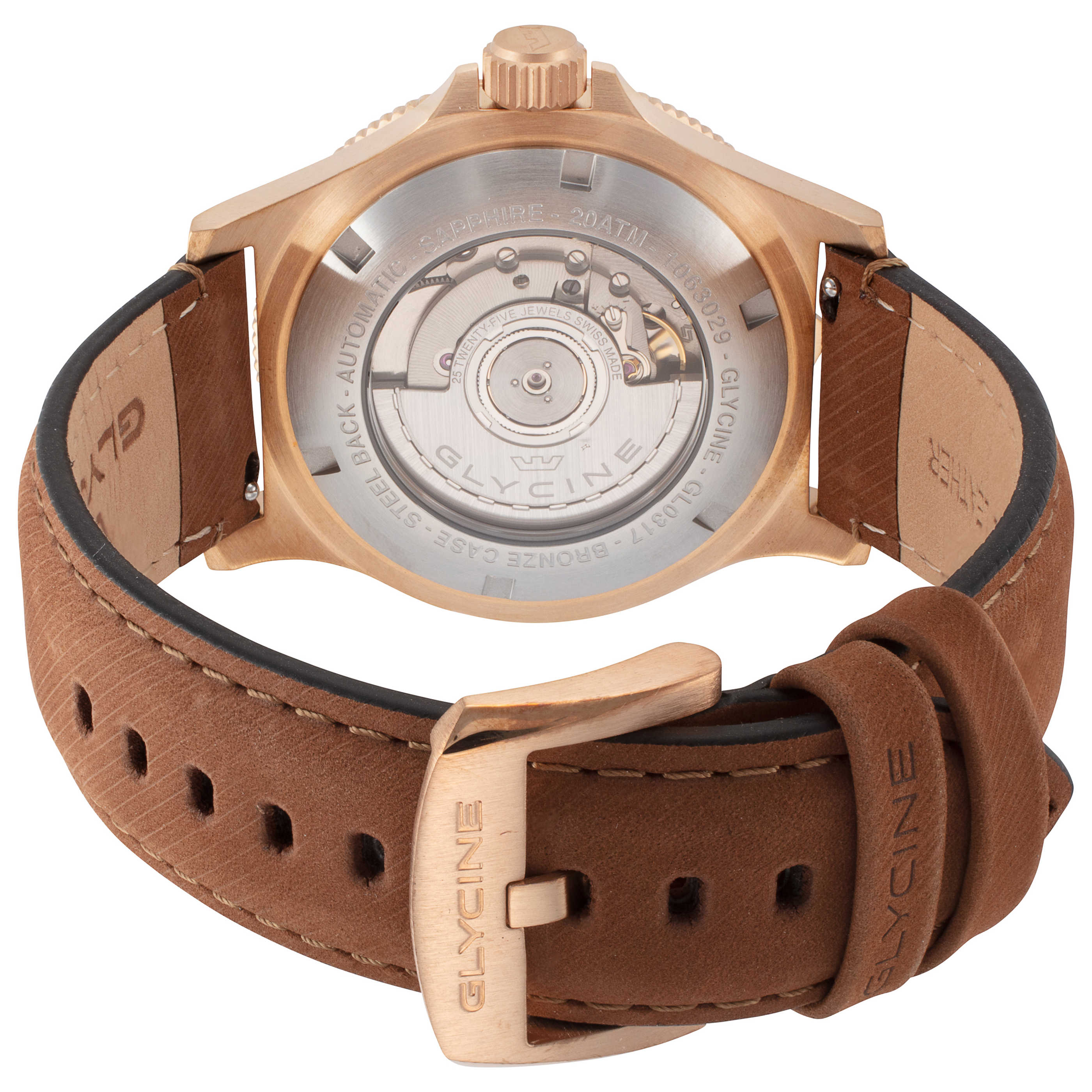 שעון לגבר Combat Sub Sport Bronze של Glycine, אוטומטי, 42 מ״מ