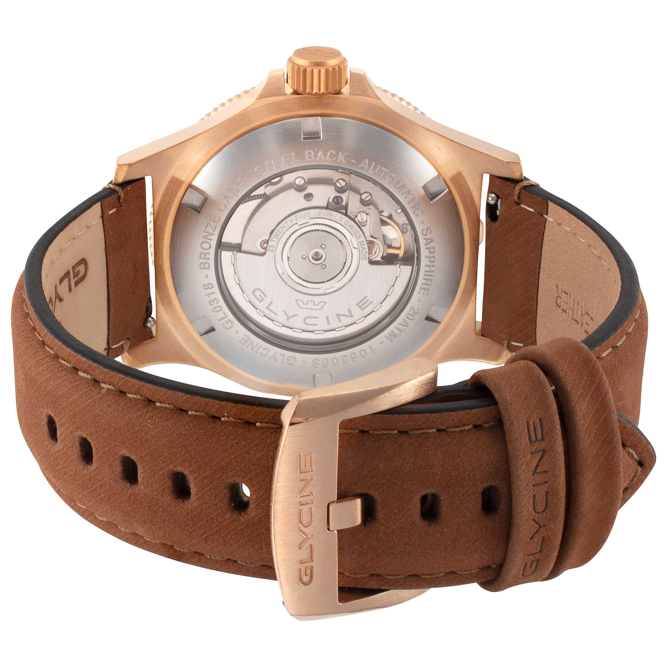 שעון לגבר Combat Sub Sport Bronze של Glycine, אוטומטי, 42 מ״מ