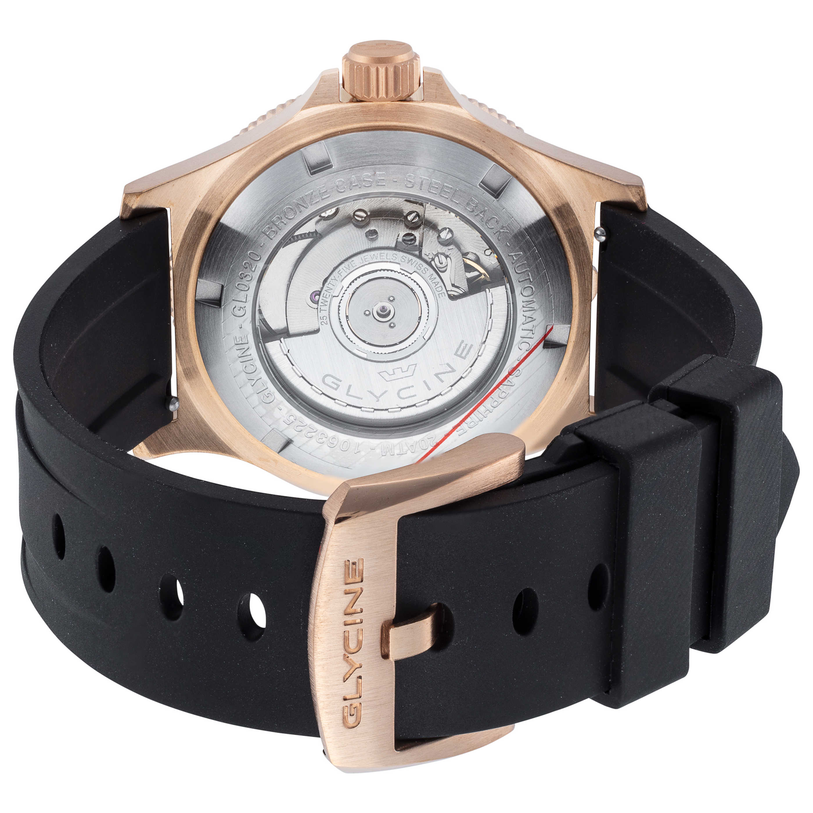 שעון לגבר Combat Sub Sport GMT Bronze של Glycine, אוטומטי, 42 מ״מ