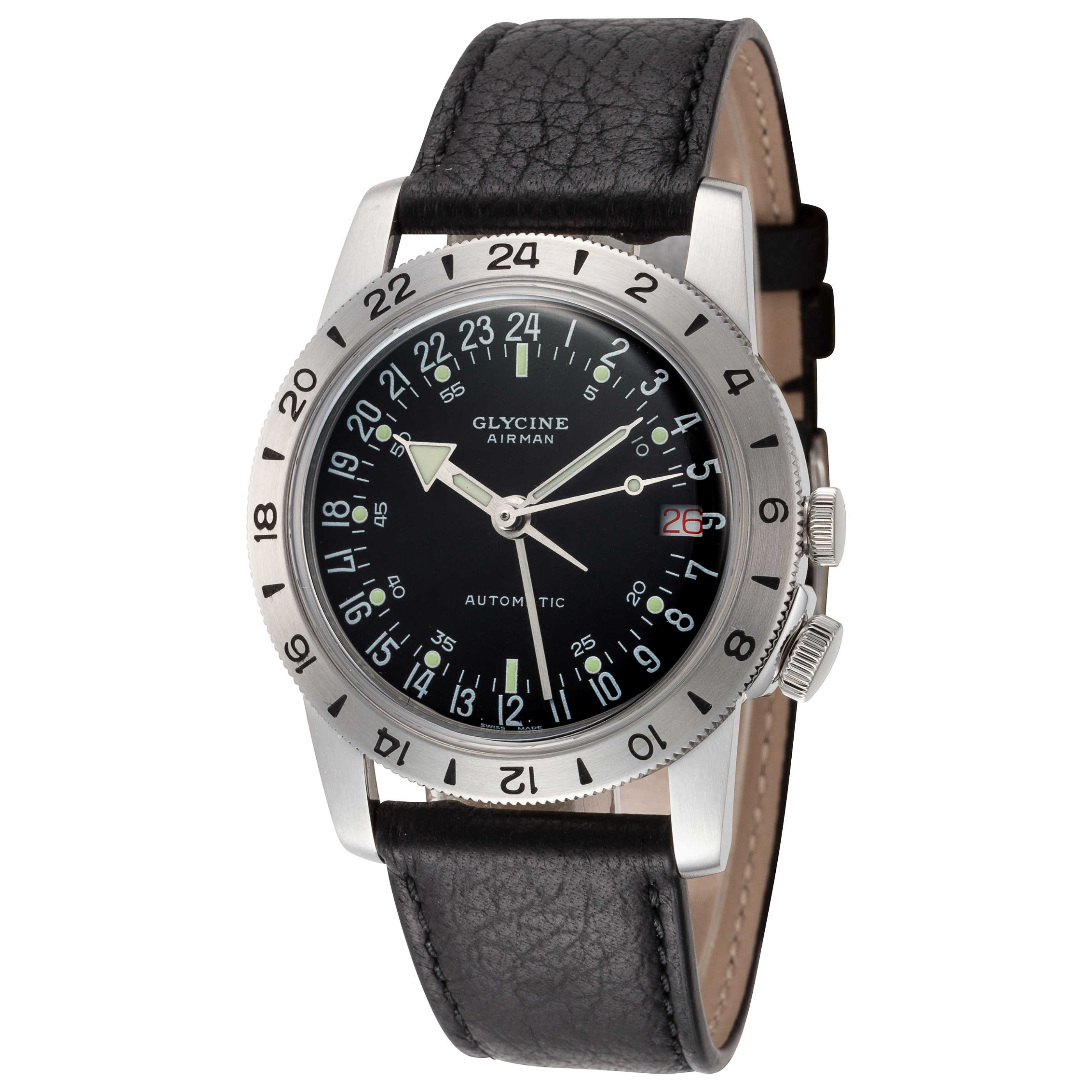 שעון Glycine דגם No. 1 Gmt לגברים 36 מ״מ GMT אוטומטי