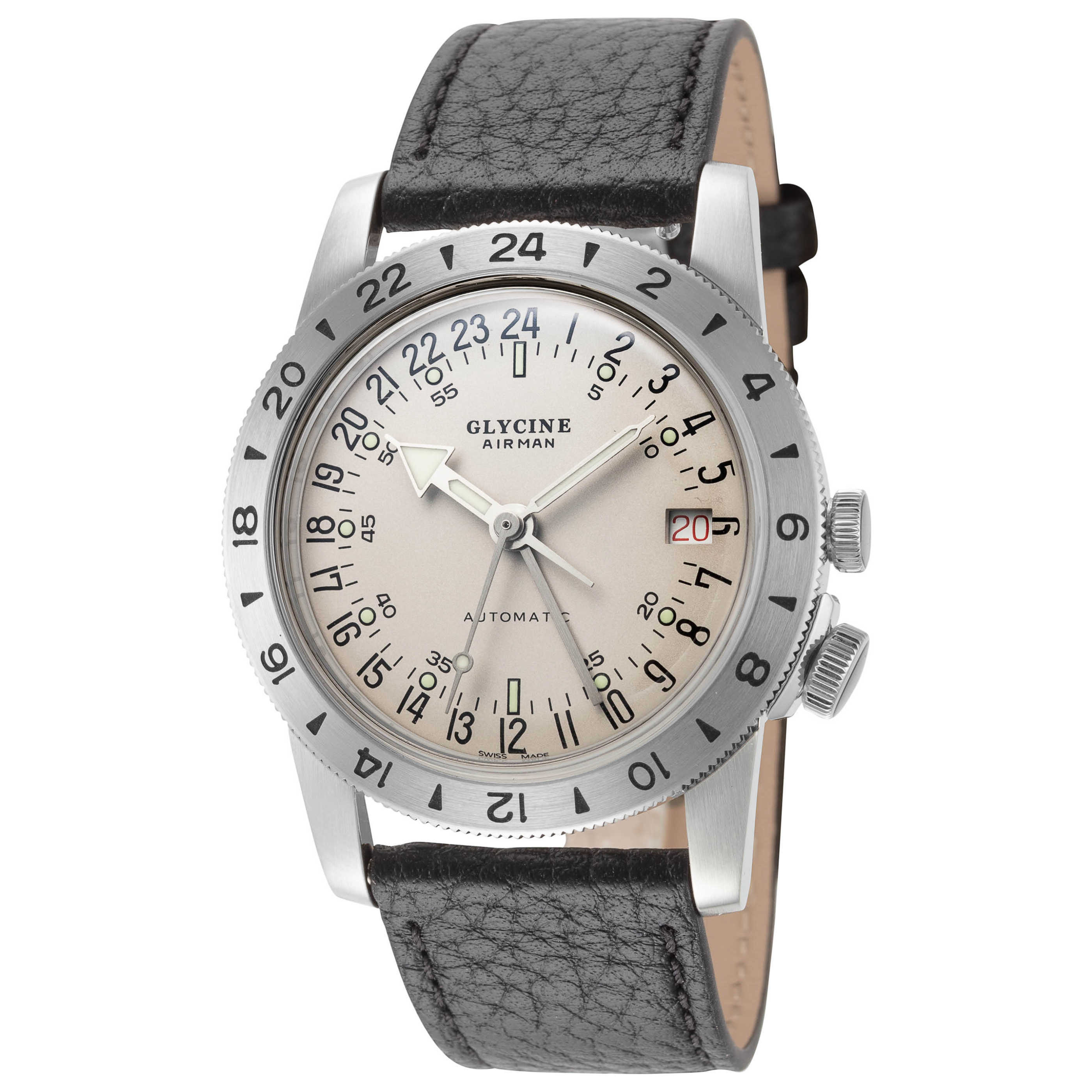 שעון Glycine דגם No. 1 Gmt לגברים 36 מ״מ GMT אוטומטי