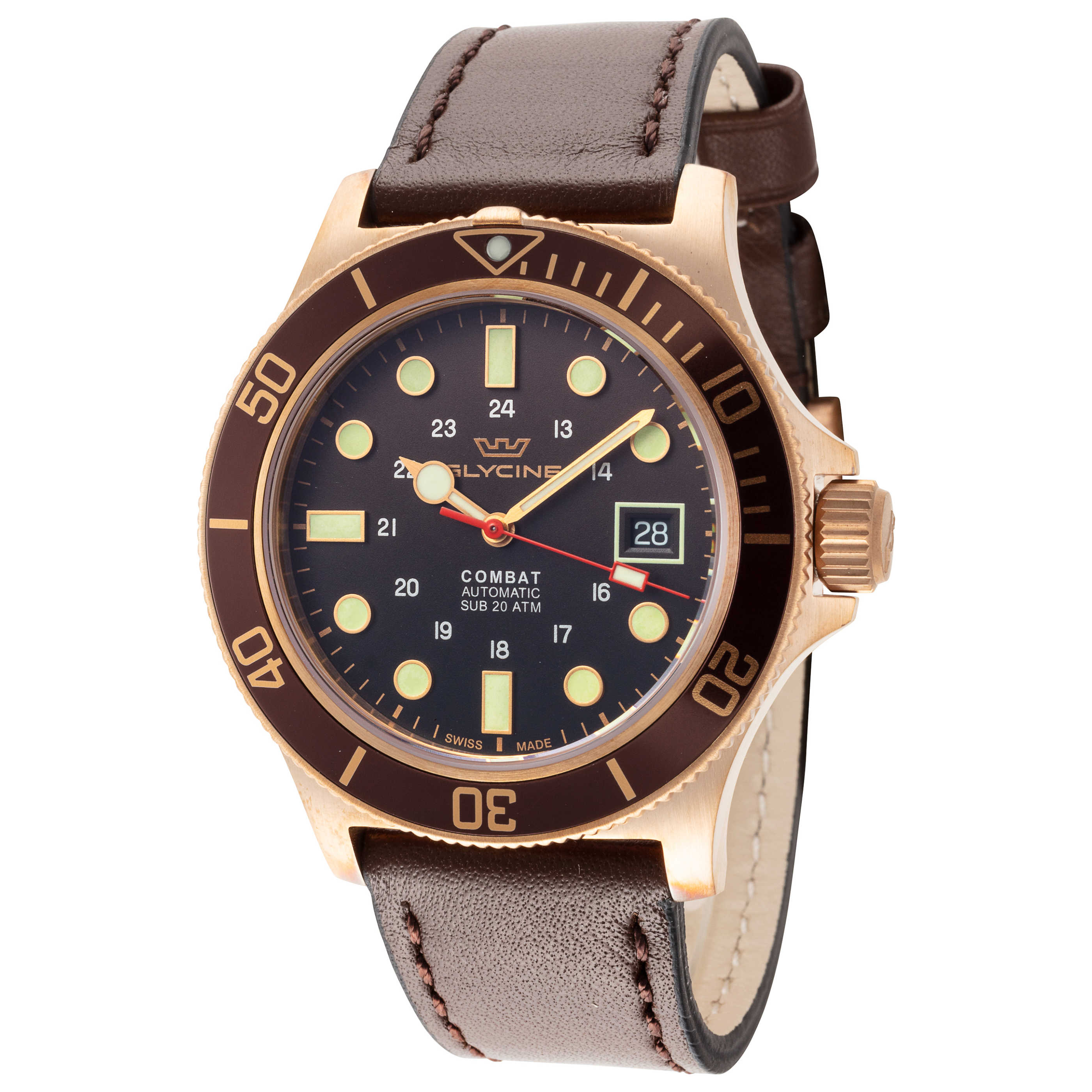 שעון Glycine דגם Combat Sub Bronze לגברים 42 מ״מ אוטומטי