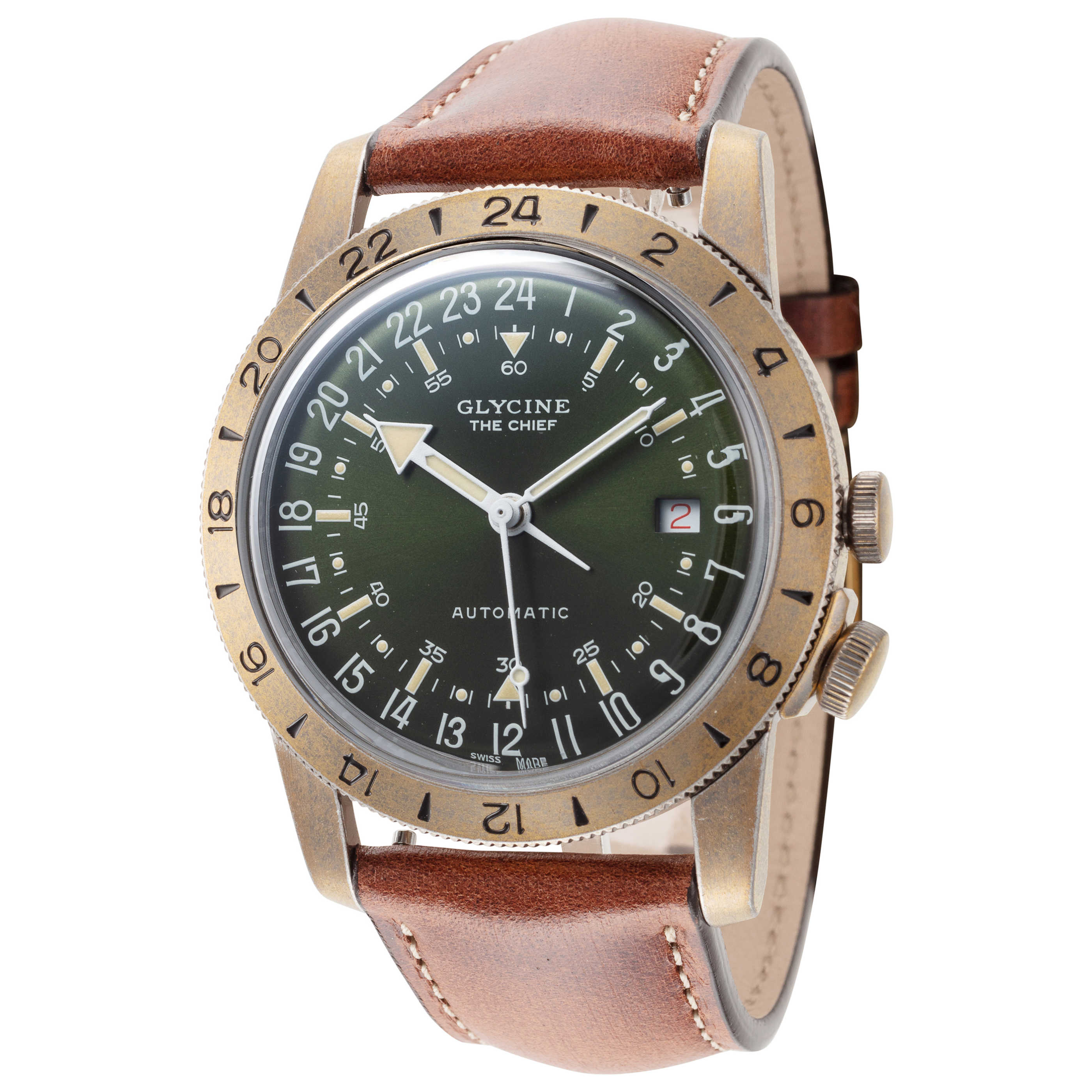 שעון לגבר Airman The Chief Purist של Glycine, אוטומטי, 40 מ״מ