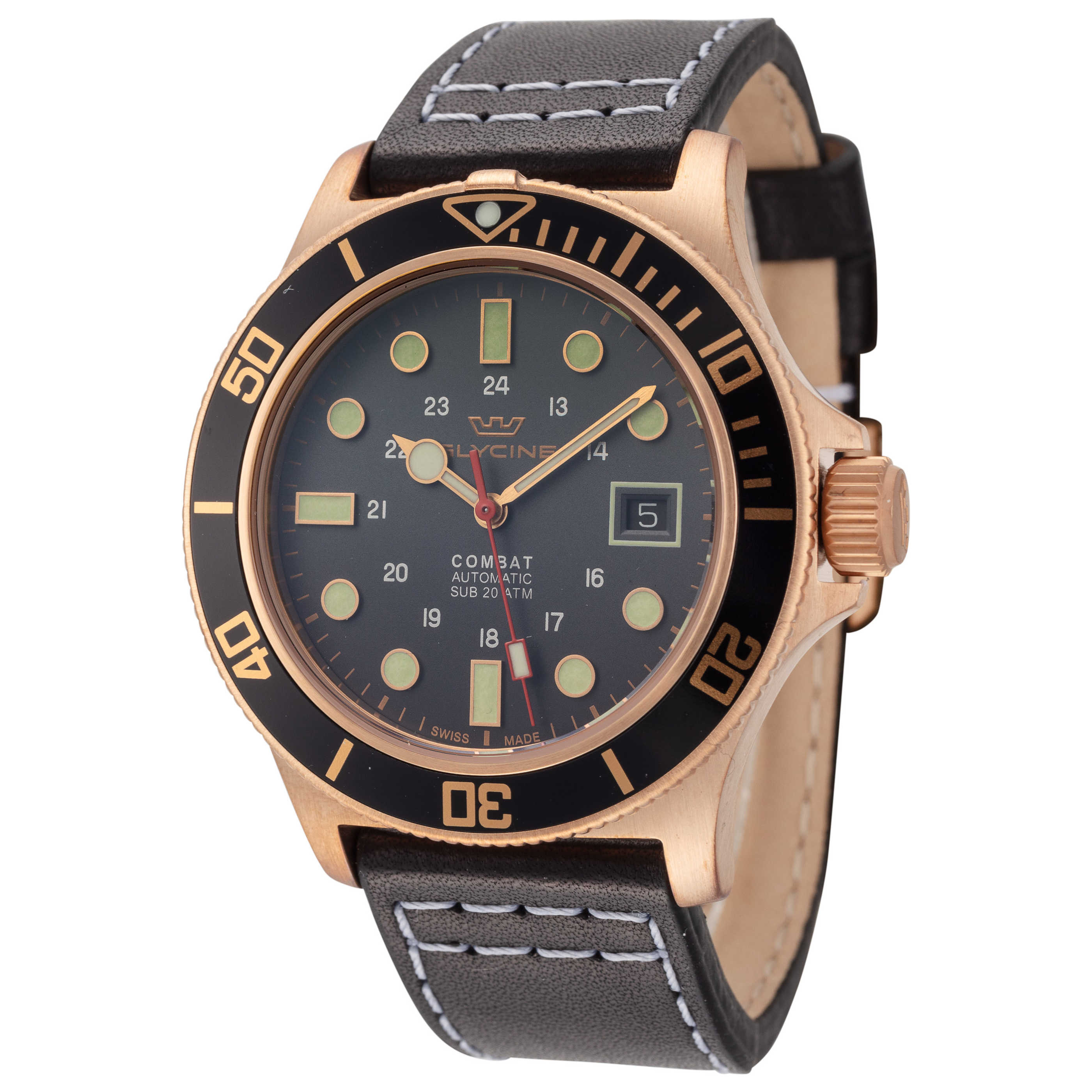 שעון Glycine דגם Combat Sub Bronze לגברים 42 מ״מ אוטומטי