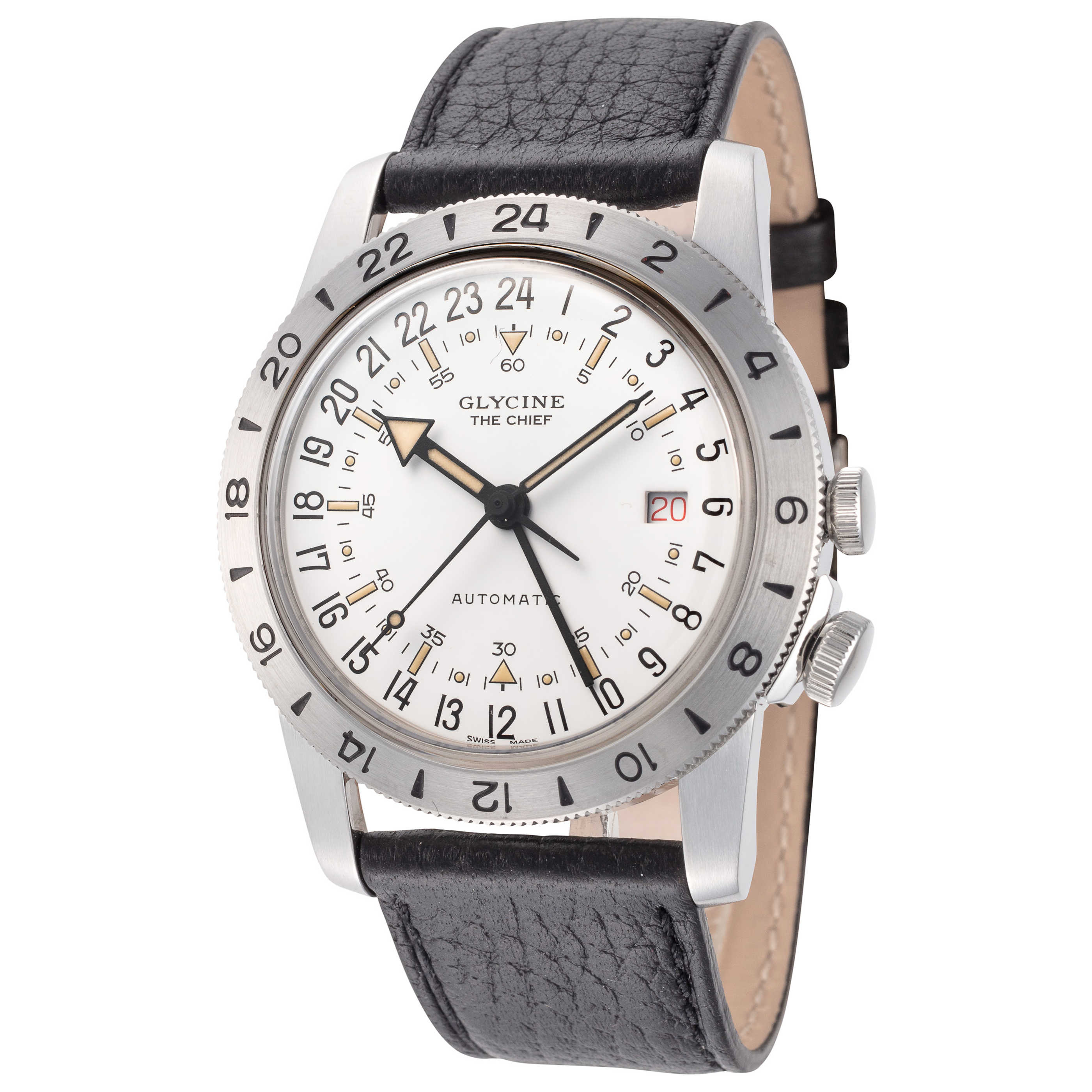 שעון Glycine דגם Airman The Chief Gmt לגברים 40 מ״מ GMT אוטומטי
