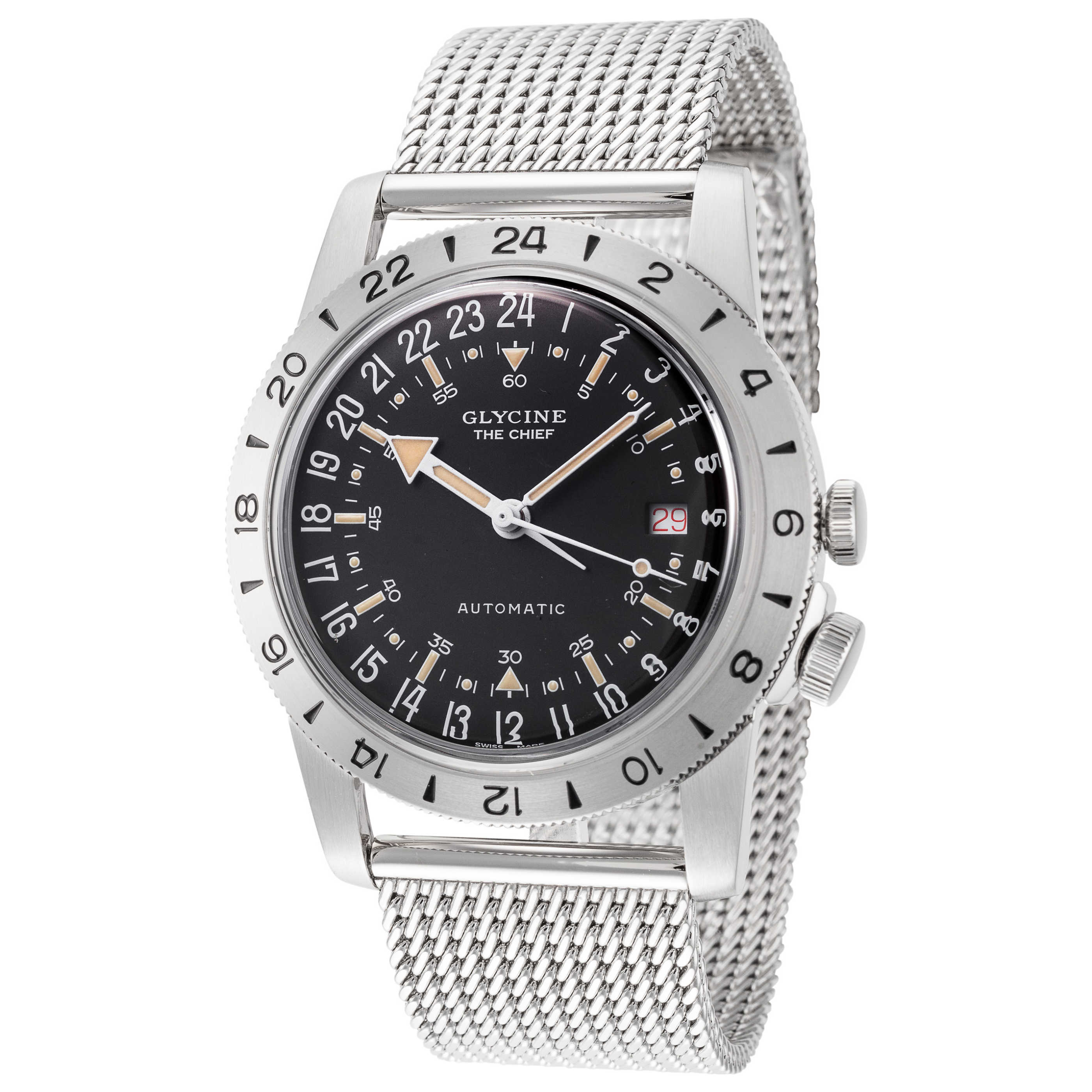 שעון Glycine דגם Airman The Chief Purist לגברים 40 מ״מ GMT אוטומטי