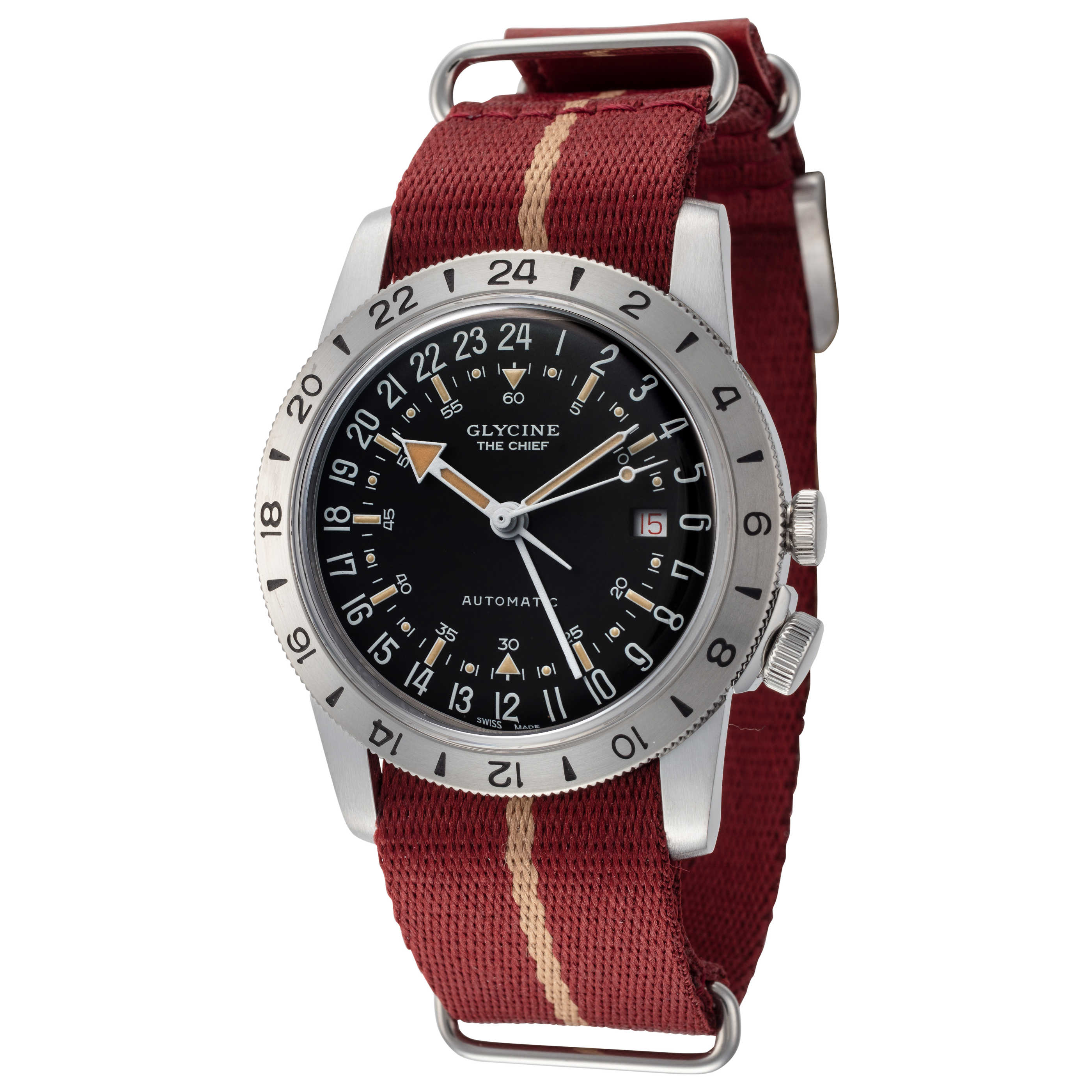 שעון Glycine דגם Airman The Chief Gmt יוניסקס 40 מ״מ אוטומטי