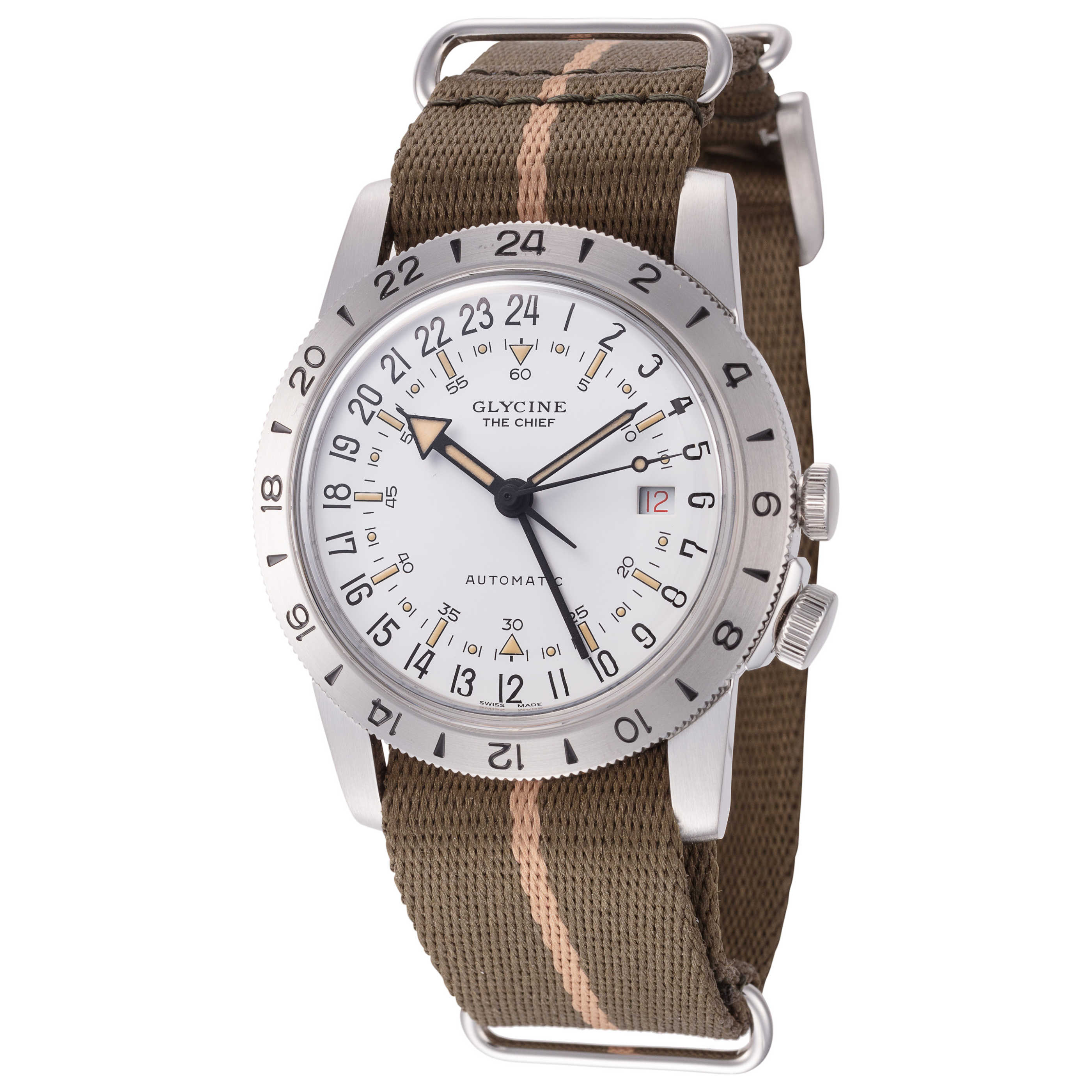 שעון Glycine דגם Airman The Chief Gmt לגברים 40 מ״מ GMT אוטומטי