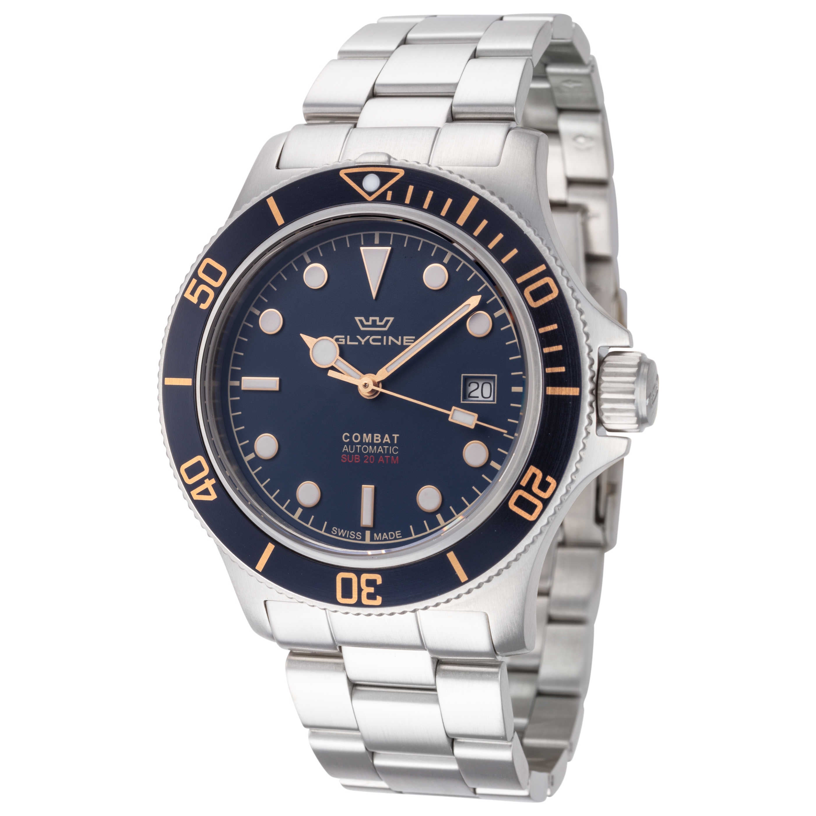 שעון לגבר Combat Sub של Glycine, אוטומטי, 42 מ״מ