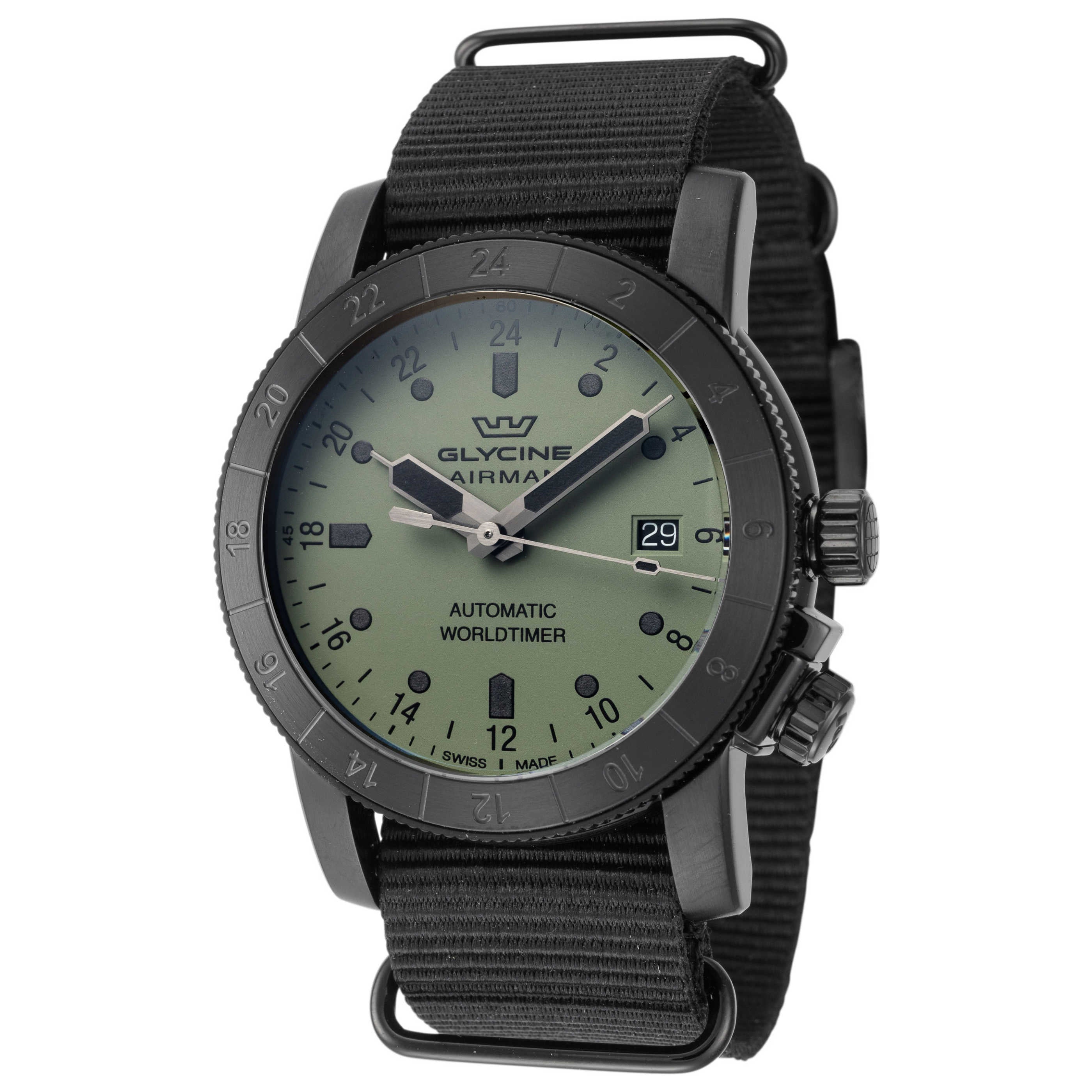 שעון לגבר Airman Purist של Glycine, אוטומטי, 42 מ״מ