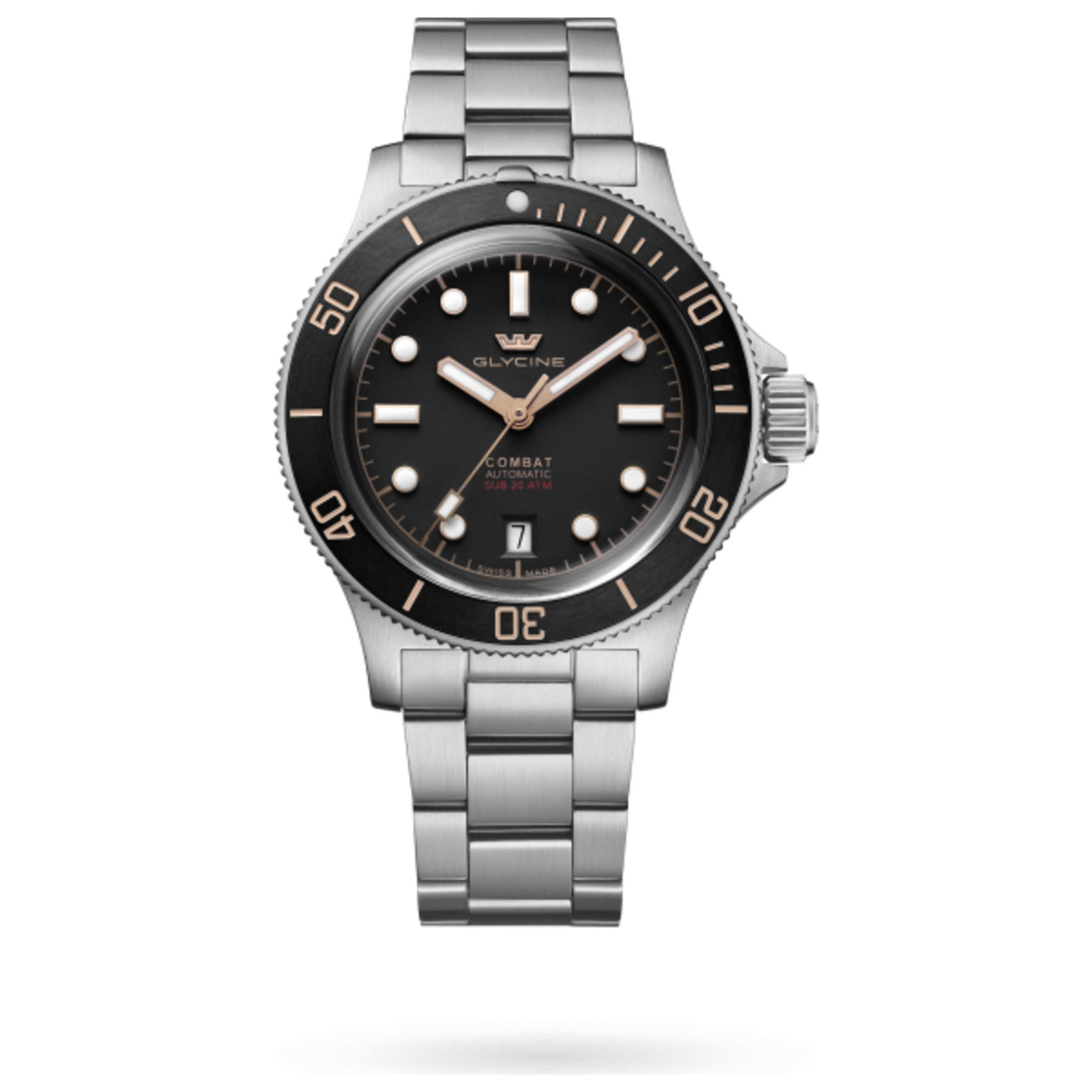 שעון Glycine דגם Combat Sub Box Ceramic לגברים 41 מ״מ אוטומטי