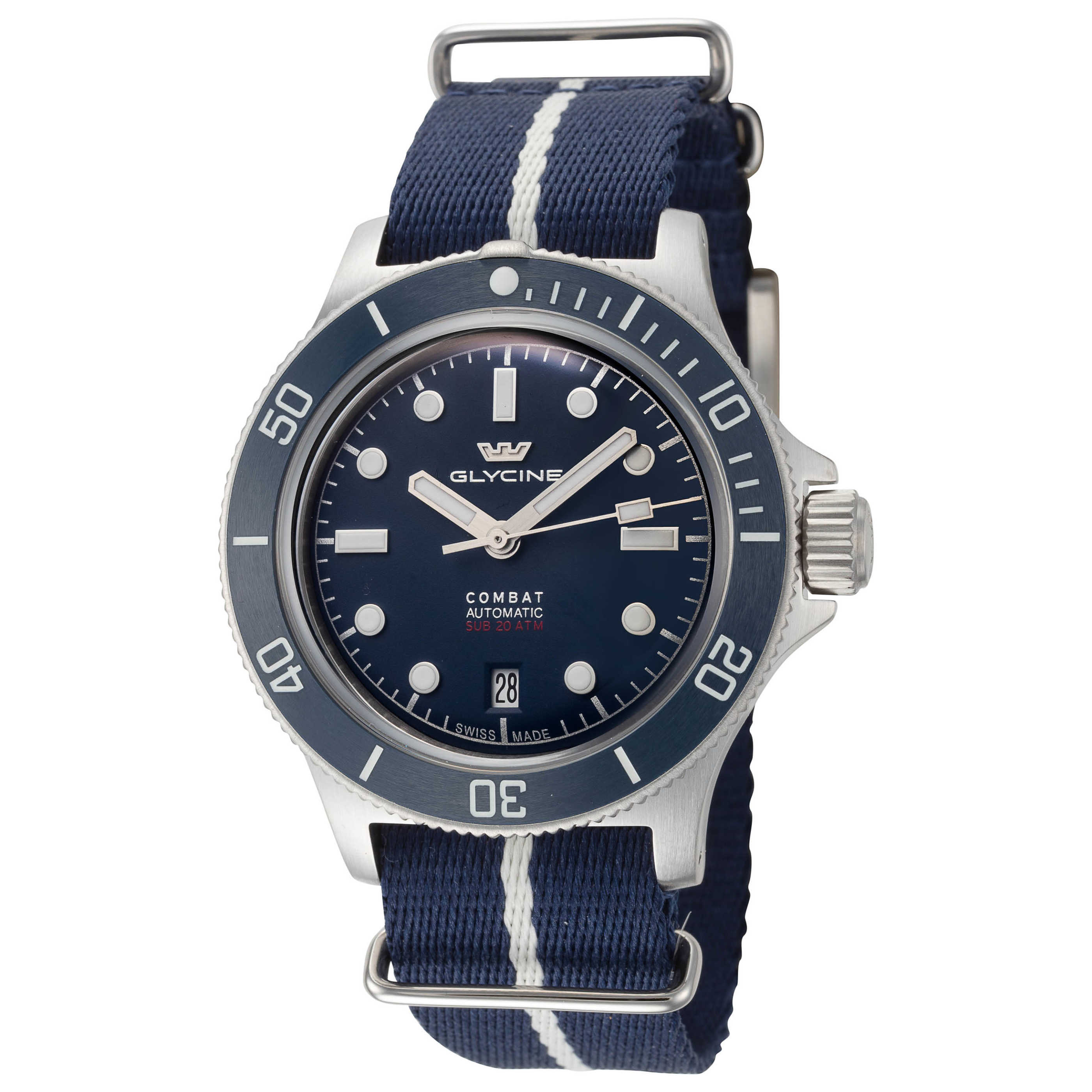 שעון לגבר Combat Sub Box Ceramic של Glycine, אוטומטי, 41 מ״מ