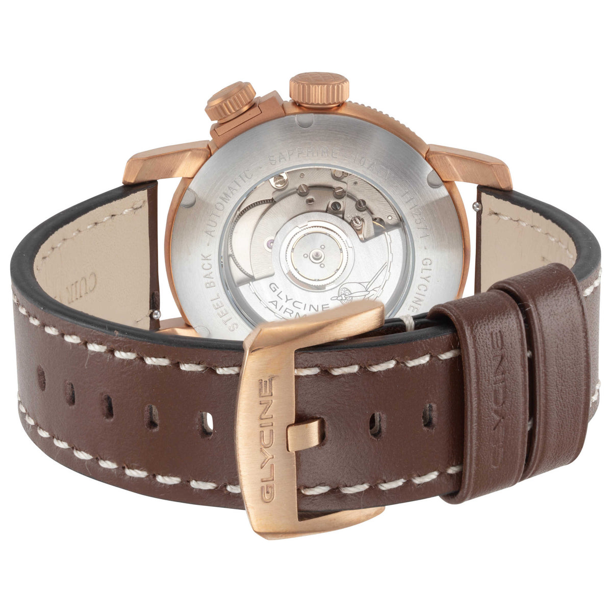 שעון Glycine דגם Airman Contemporary Bronze Gmt לגברים 44 מ״מ אוטומטי