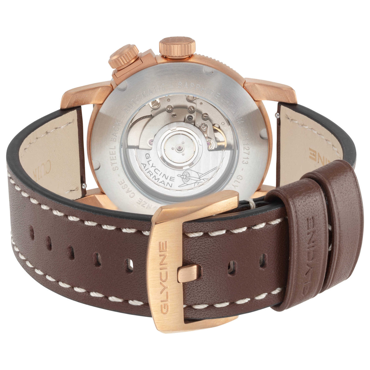 שעון Glycine דגם Airman Contemporary Bronze Gmt לגברים 44 מ״מ אוטומטי