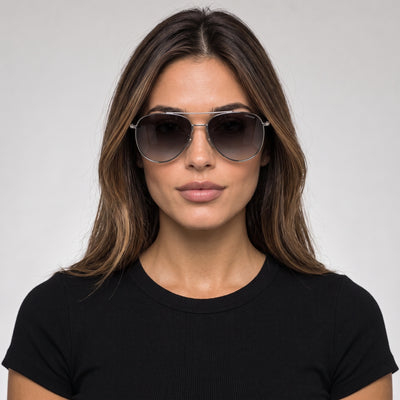 Coach Women's 57mm Shiny Silver Sunglasses HC7169-90013C-57