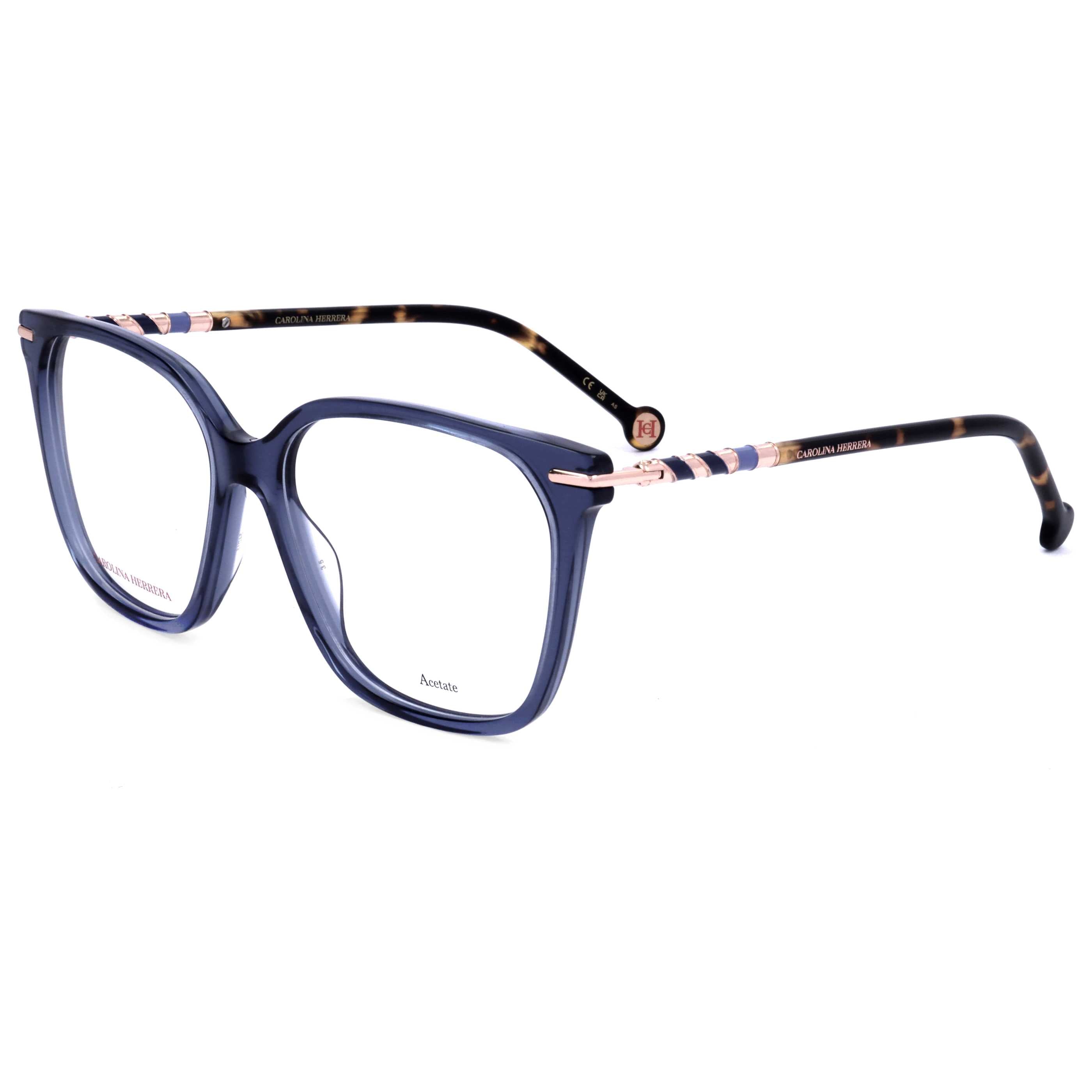 משקפי ראייה Carolina Herrera דגם Her0094 לנשים 54 מ״מ בצבע הוואנה כחולה