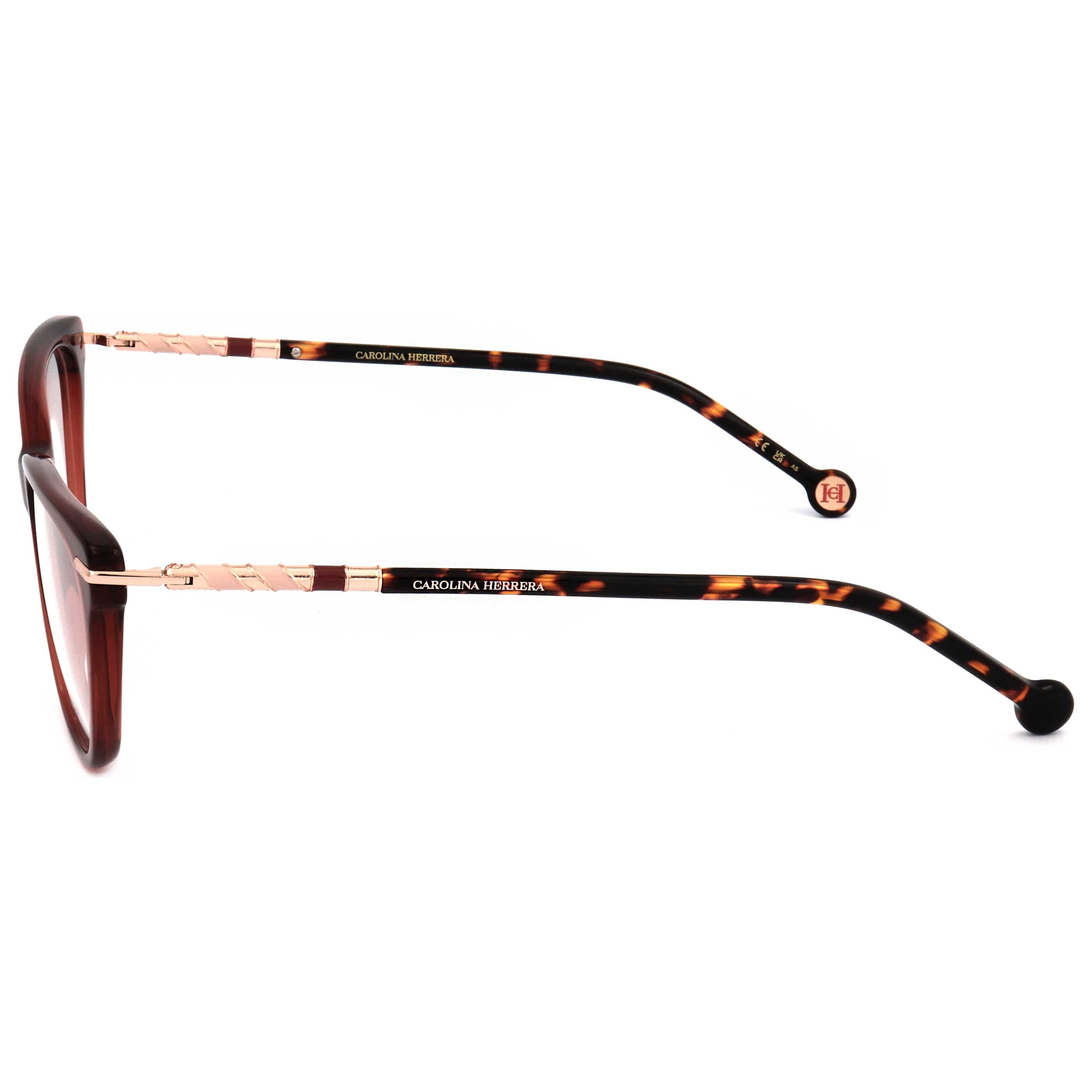 משקפי ראייה Carolina Herrera דגם Her0096 לנשים 54 מ״מ בצבע בורדו הוואנה