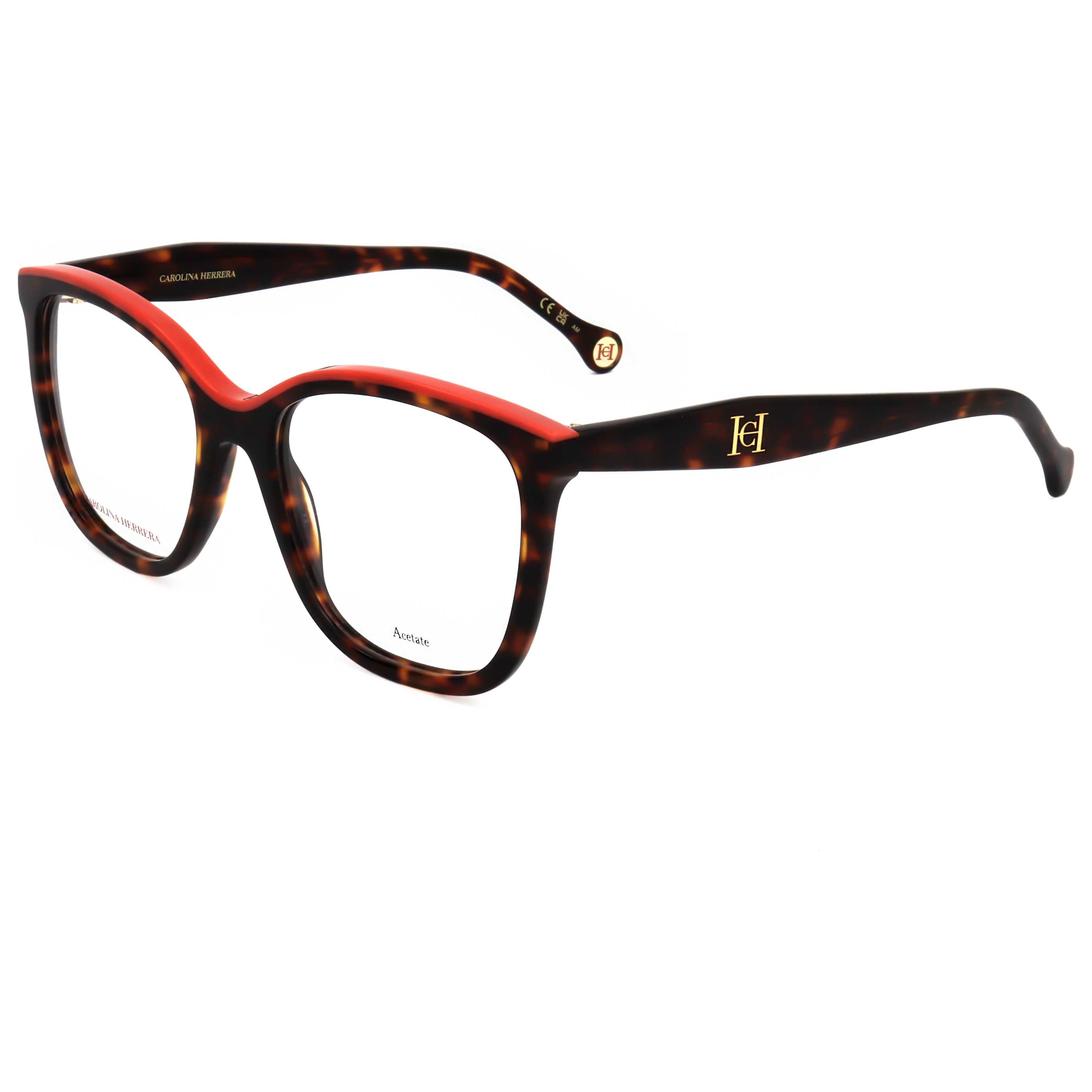 משקפי ראייה Carolina Herrera דגם Her0146 לנשים 52 מ״מ בצבע הוואנה אדום