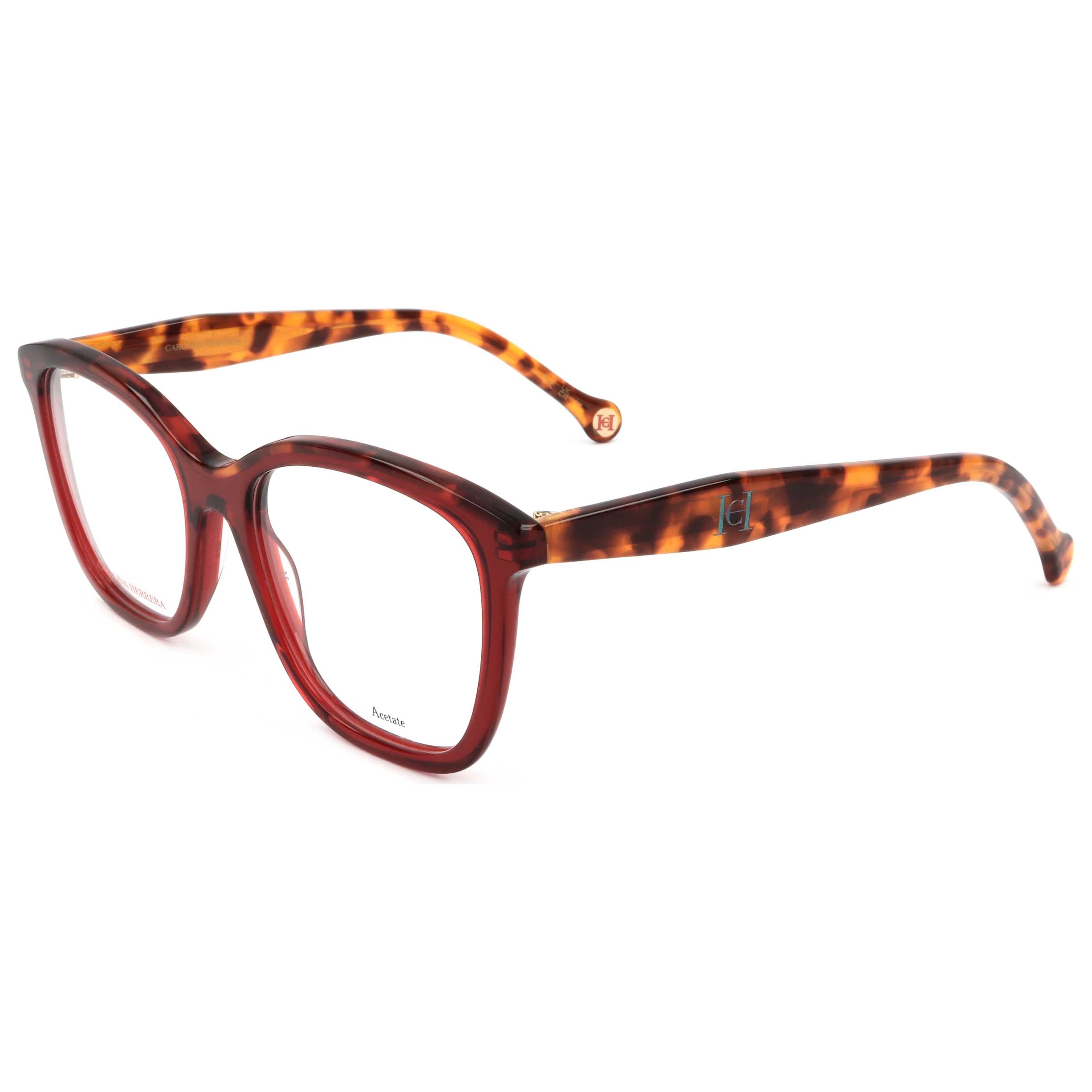 משקפי ראייה Carolina Herrera דגם Her0146 לנשים 52 מ״מ בצבע בורדו הוואנה