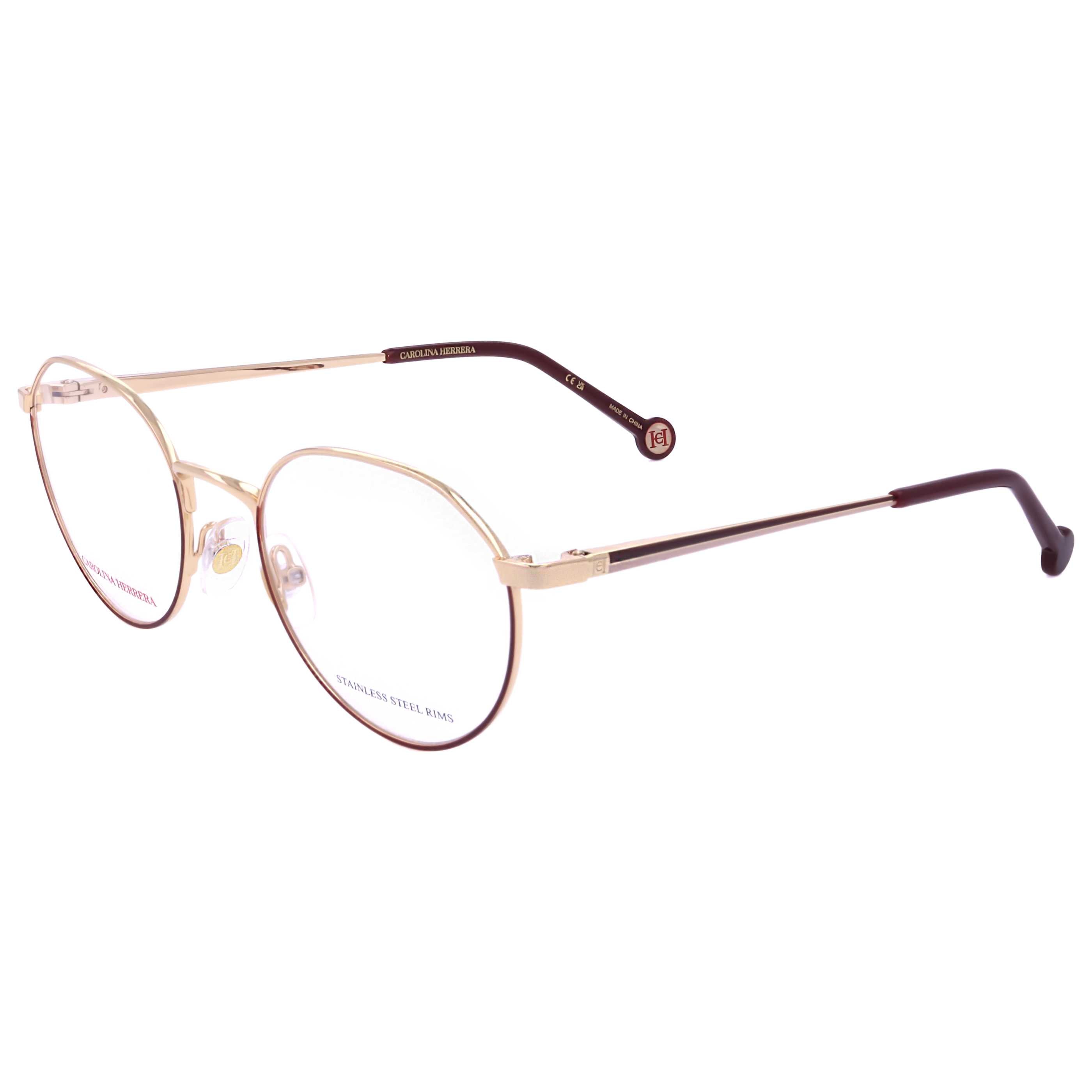 משקפי ראייה Carolina Herrera דגם Her0169 לנשים 50 מ״מ בצבע זהב בורדו